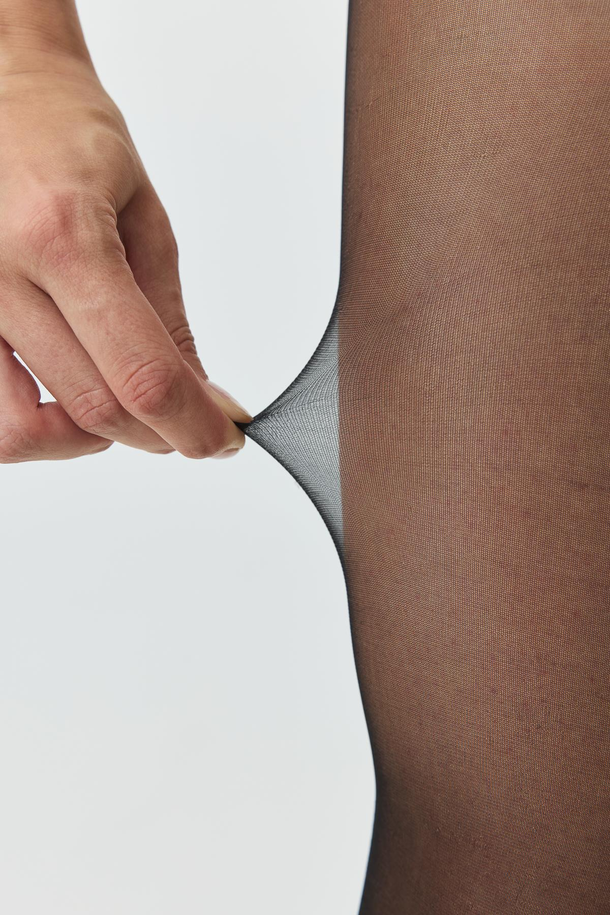 İnce Büyük Beden 15 Denye 2'li Külotlu Çorap Soğan Kabuğu/Siyah