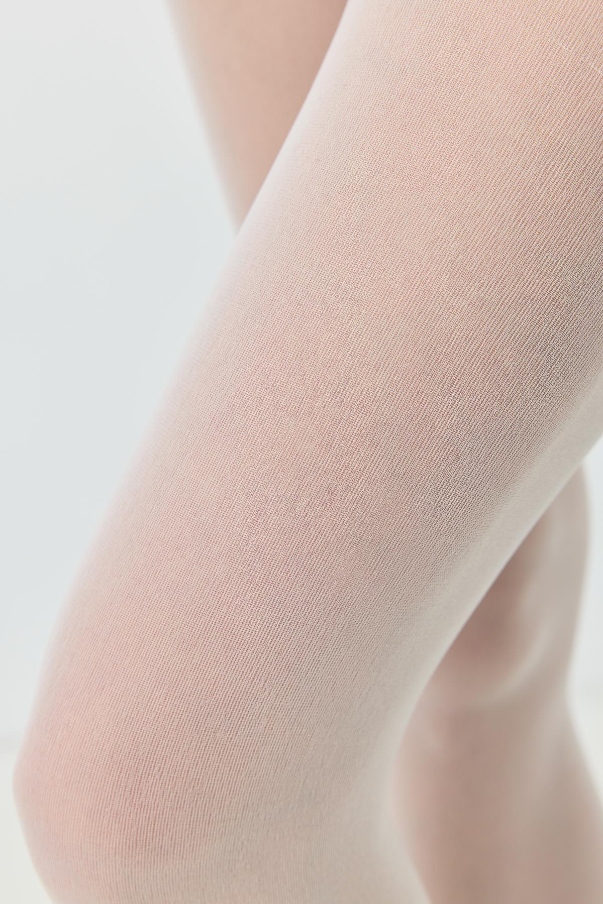 İnce Büyük Beden 40 Opak 2'li Külotlu Çorap Ekru/Bordo