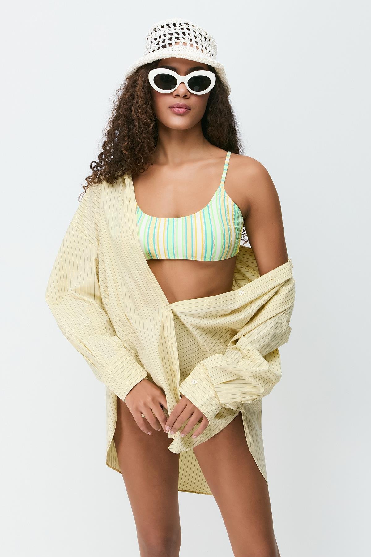 İp Askı Bikini Takım 3268 Yeşil/Sarı