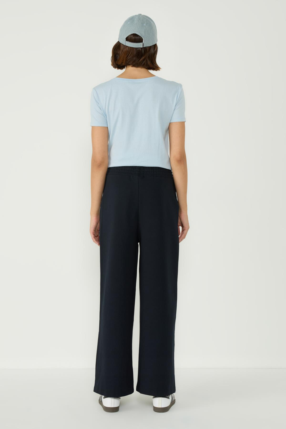 Kadın Dikiş Detaylı Palazzo Eşofman Altı 746 Lacivert