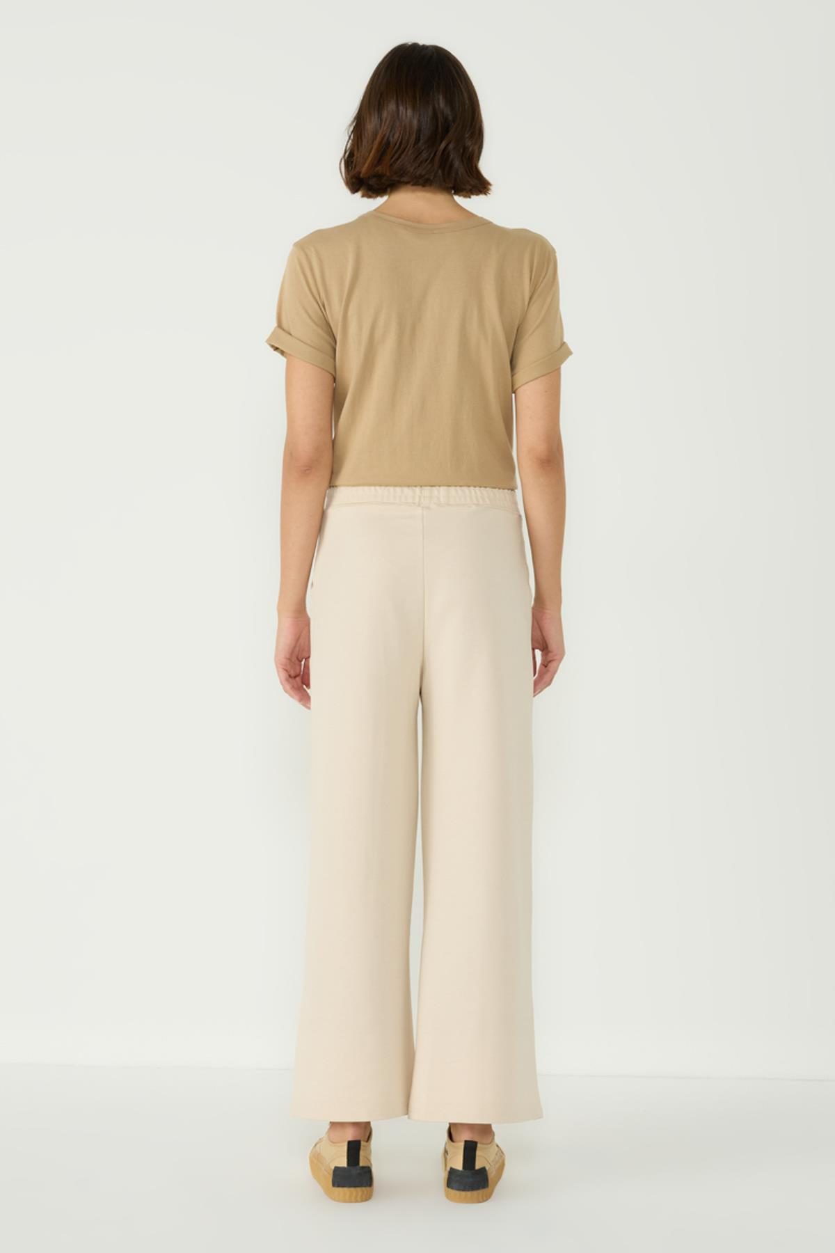 Kadın Dikiş Detaylı Palazzo Eşofman Altı 746 Bej
