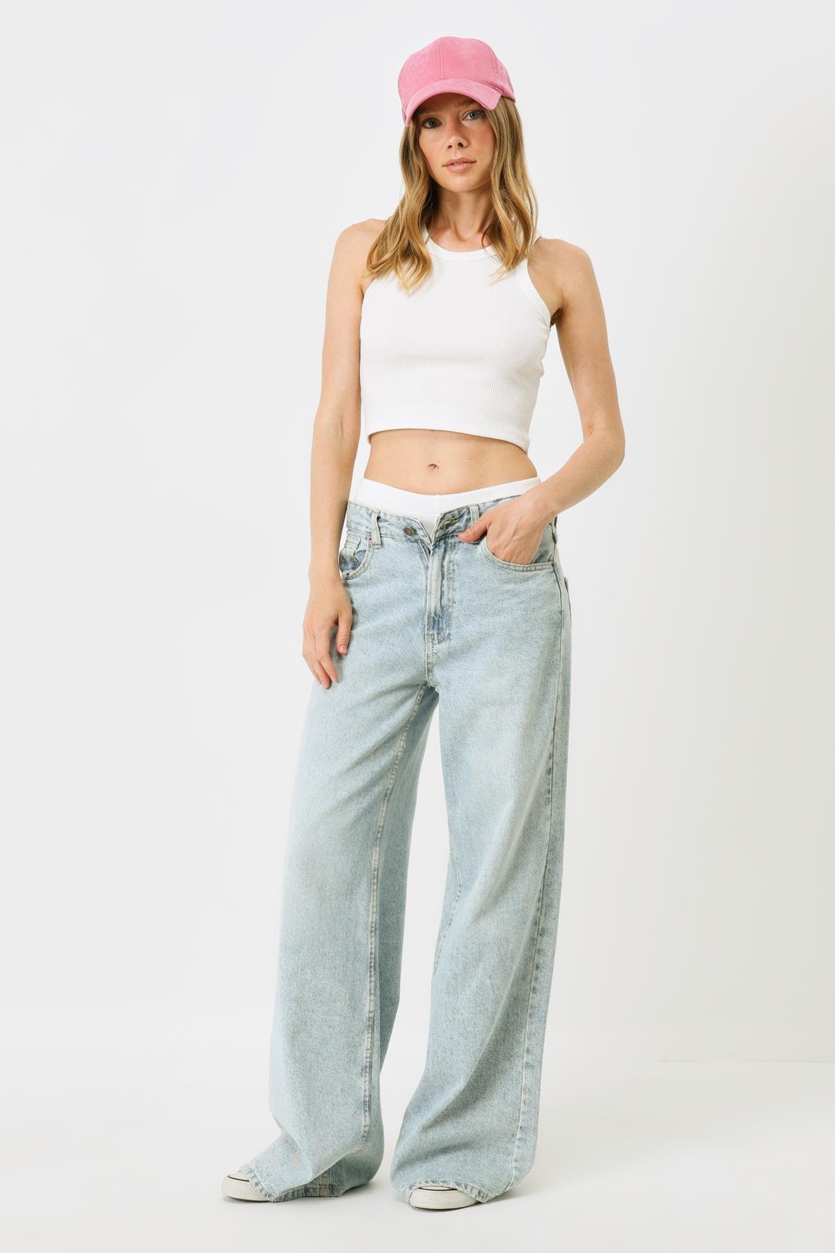 Kadın Fitilli Örme Kısa Boxer 930 Ekru