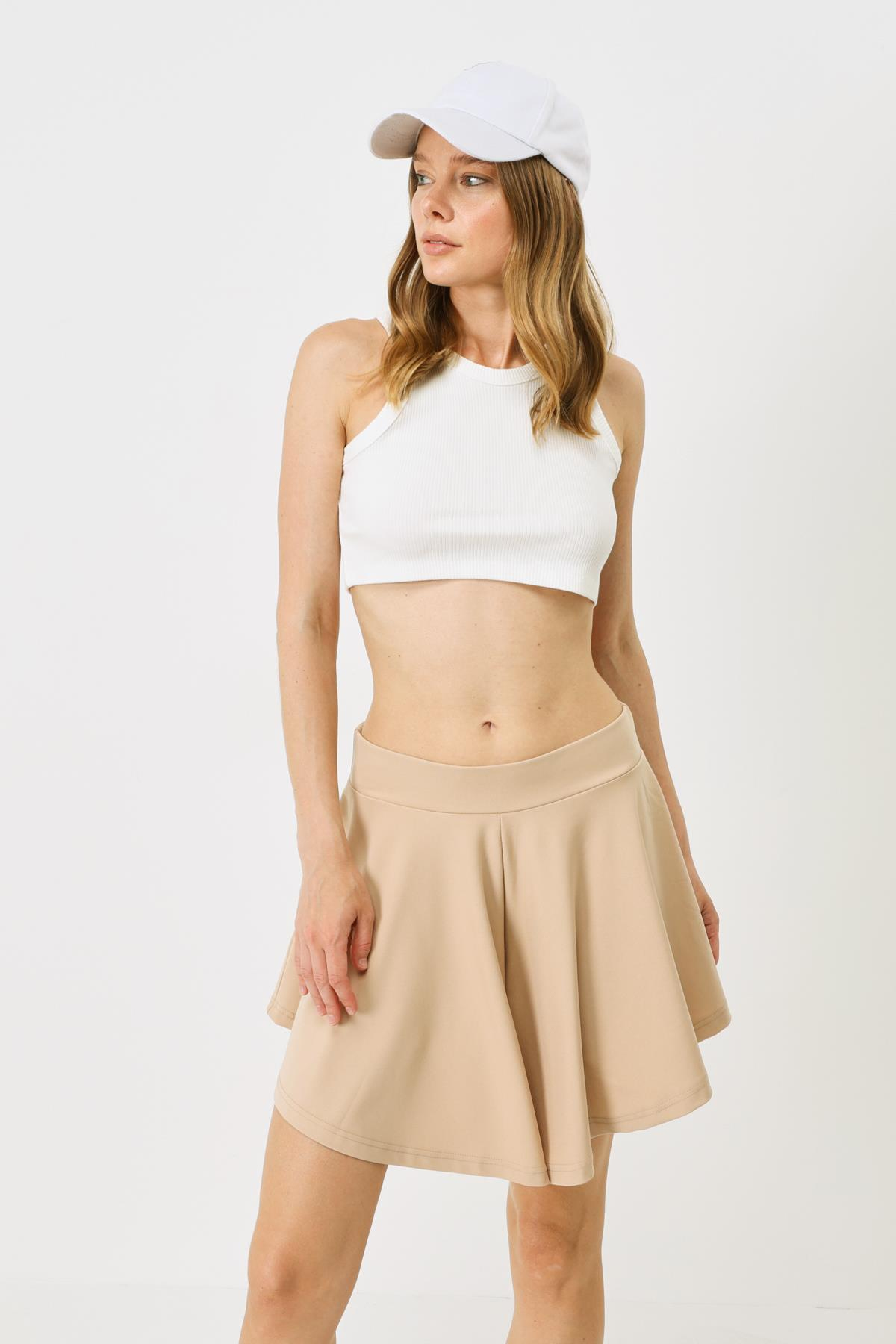 Women's Halter Neck Ribbed Stretch Mini Crop Tank Top 924