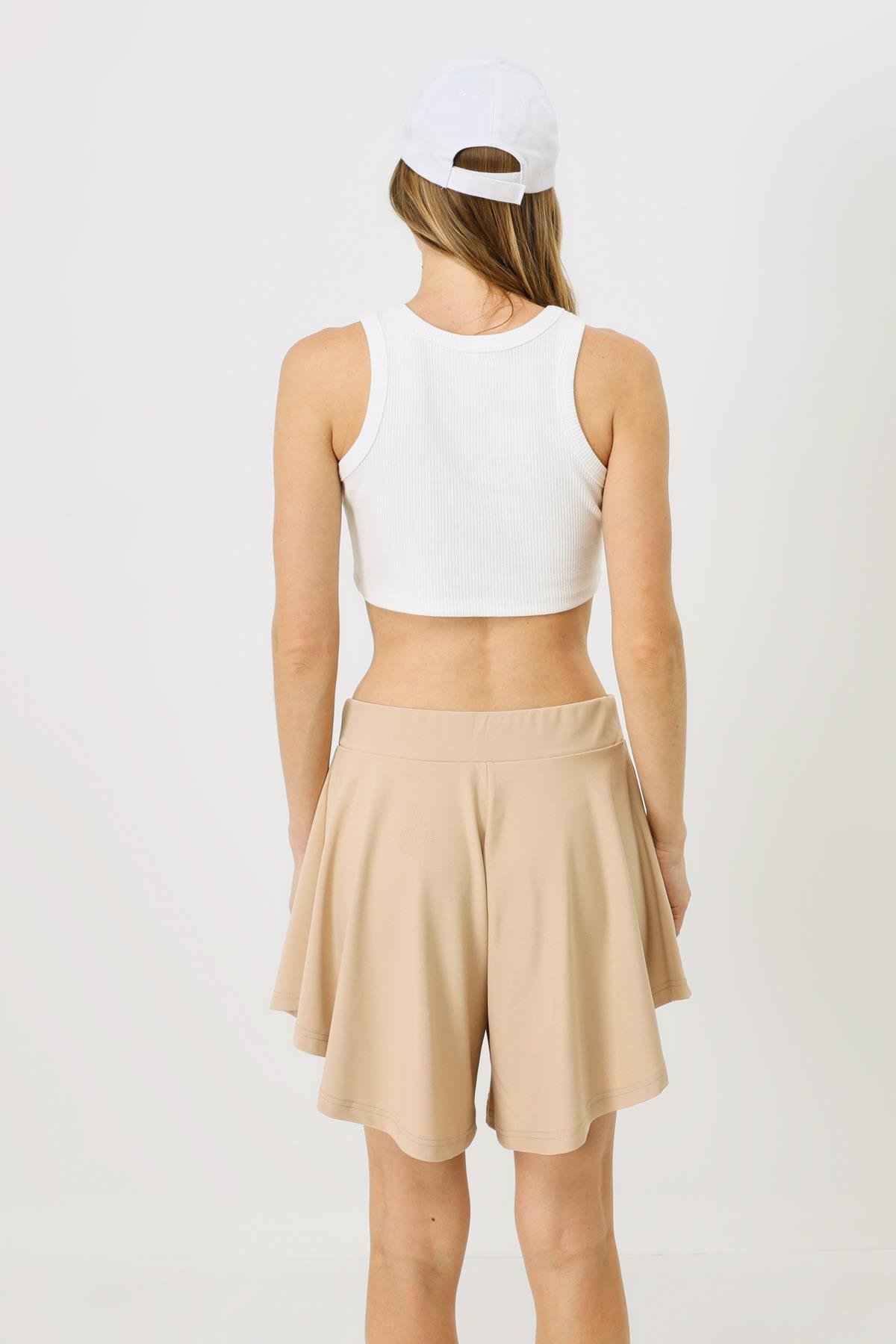 Women's Halter Neck Ribbed Stretch Mini Crop Tank Top 924