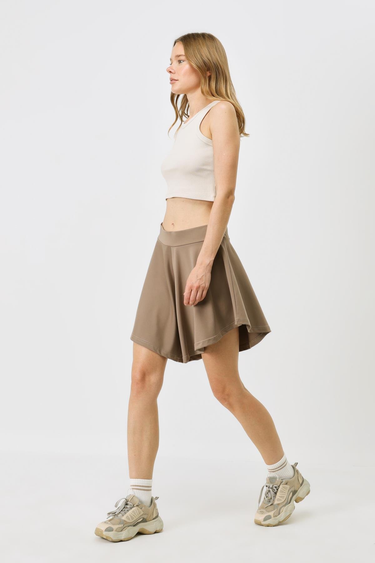 Kadın Spor Şort 9415 Kahverengi