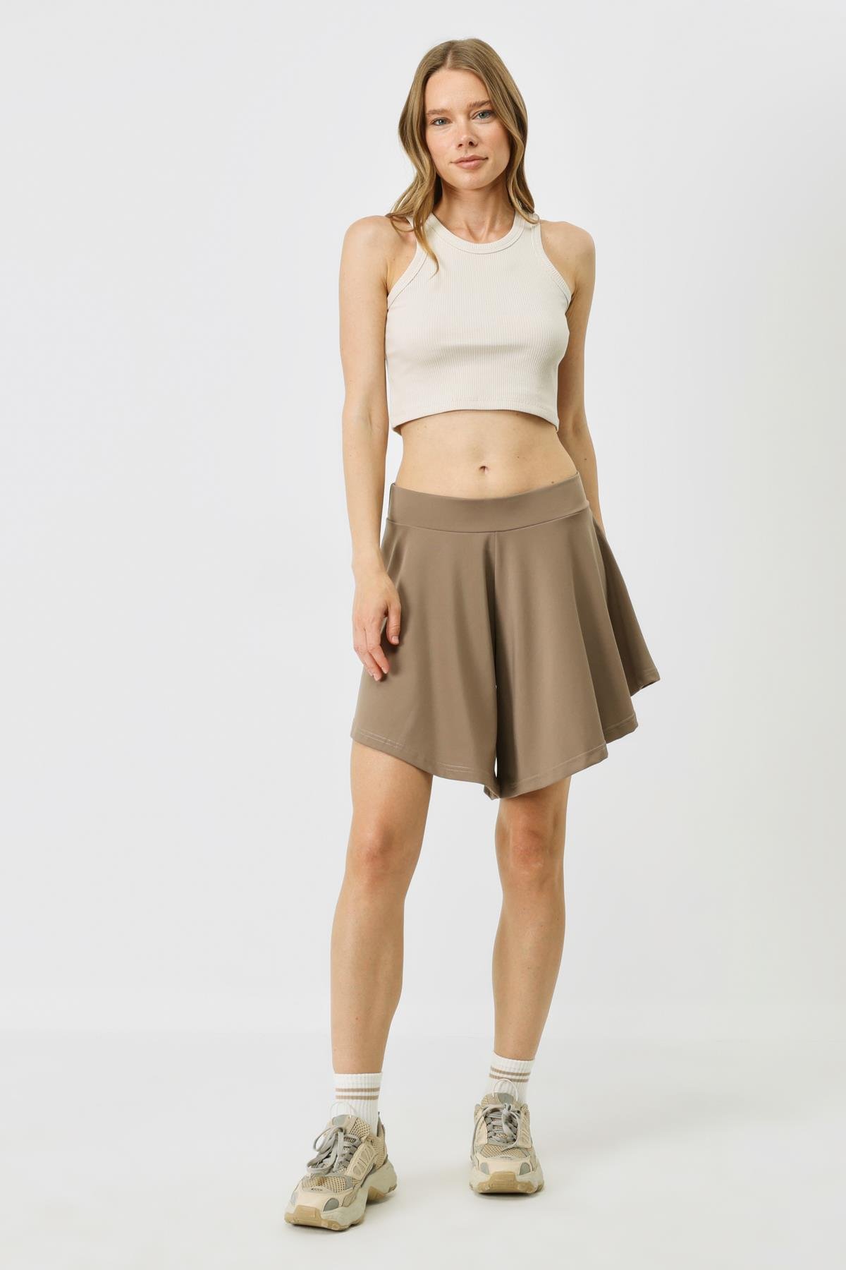 Kadın Spor Şort 9415 Kahverengi