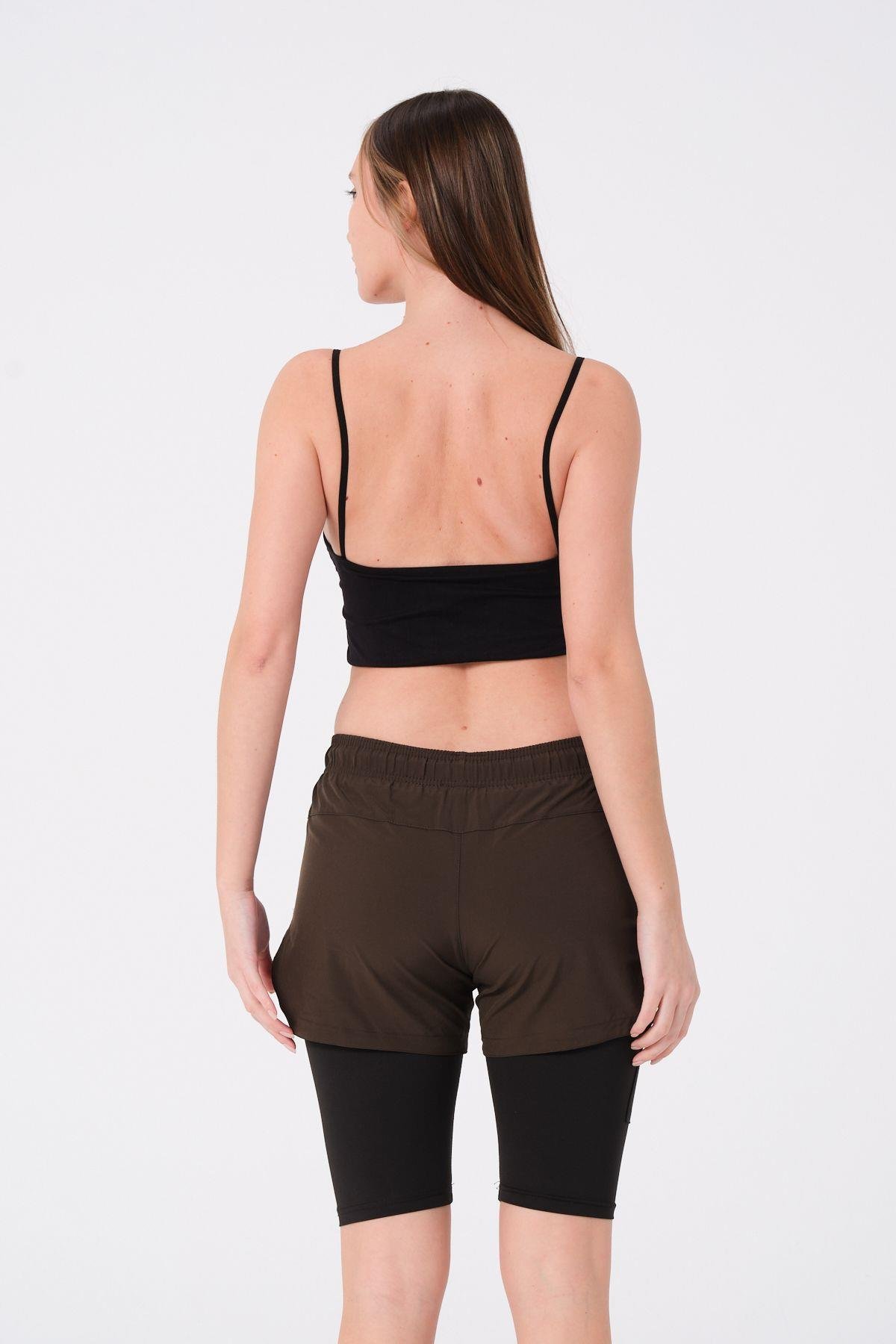 Kadın Taytlı Deniz Şort 870 Haki