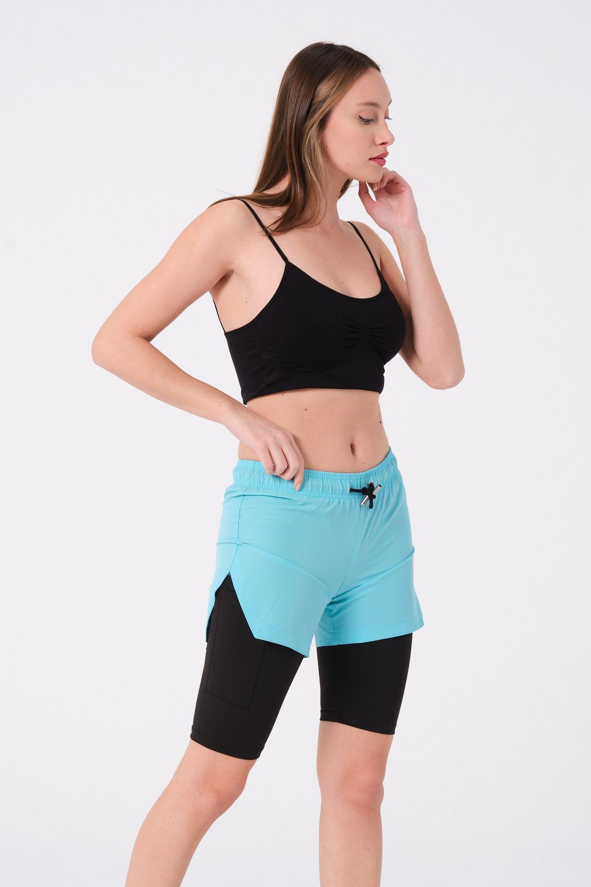 Kadın Taytlı Deniz Şort 870 Mint