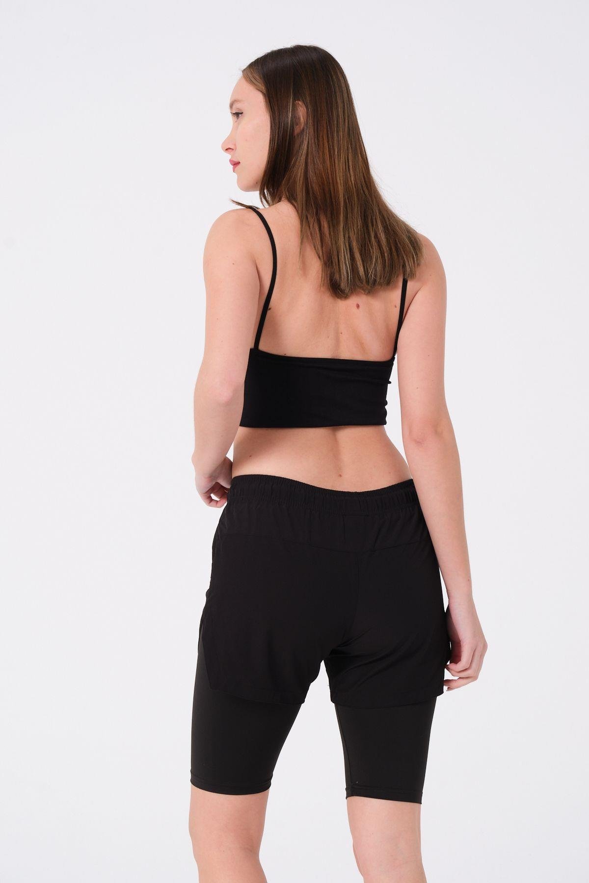 Kadın Taytlı Deniz Şort 870 Siyah