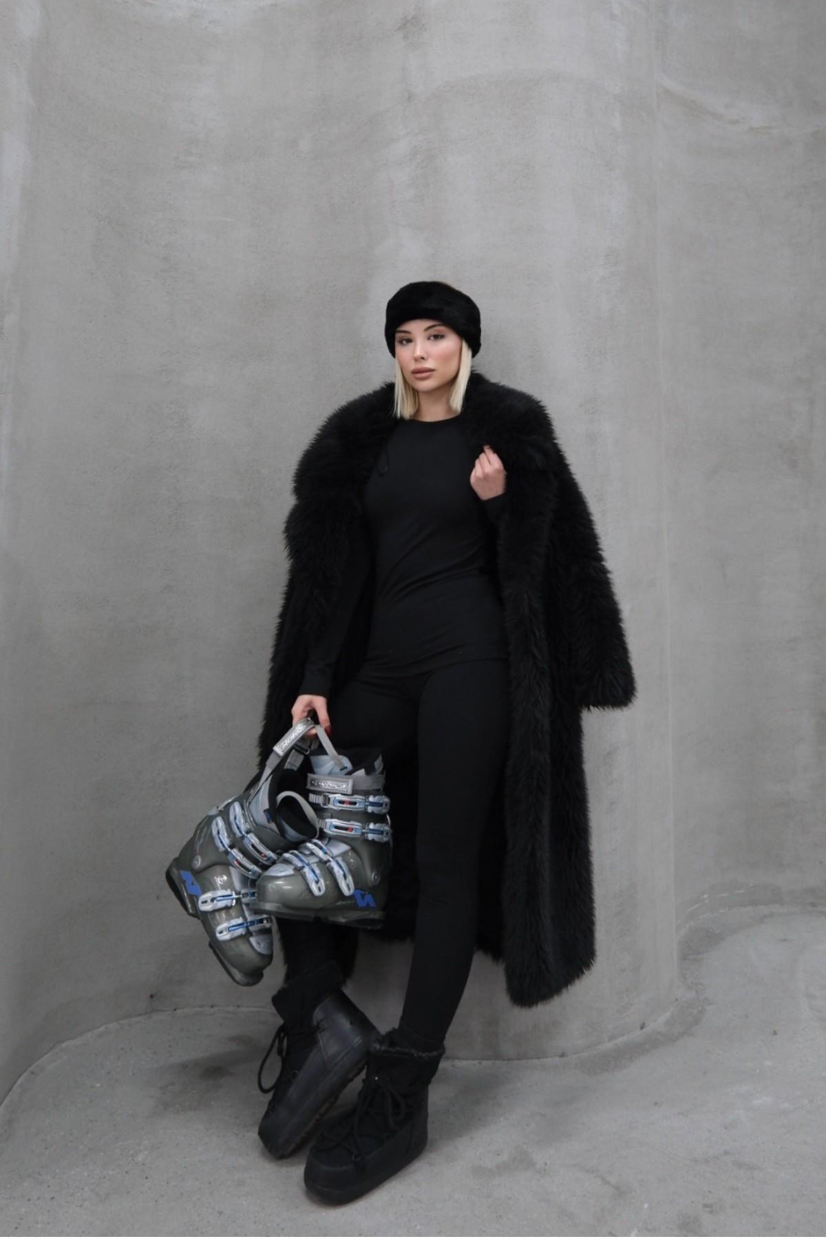 Kadın Uzun Kol Bisiklet Yaka Termal Takım 405152 Siyah