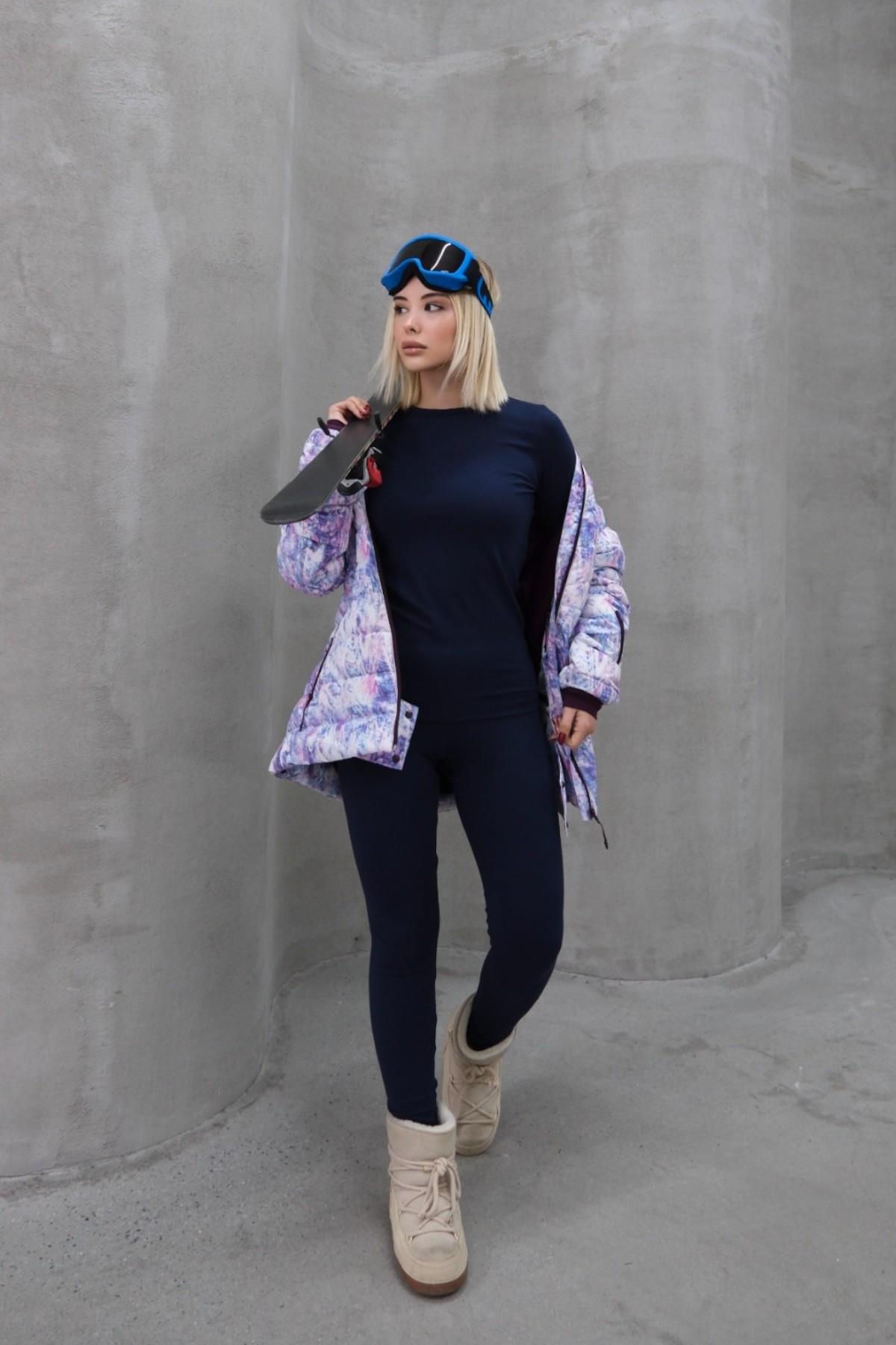 Kadın Uzun Kol Bisiklet Yaka Termal Takım 405152 / 409003 Lacivert
