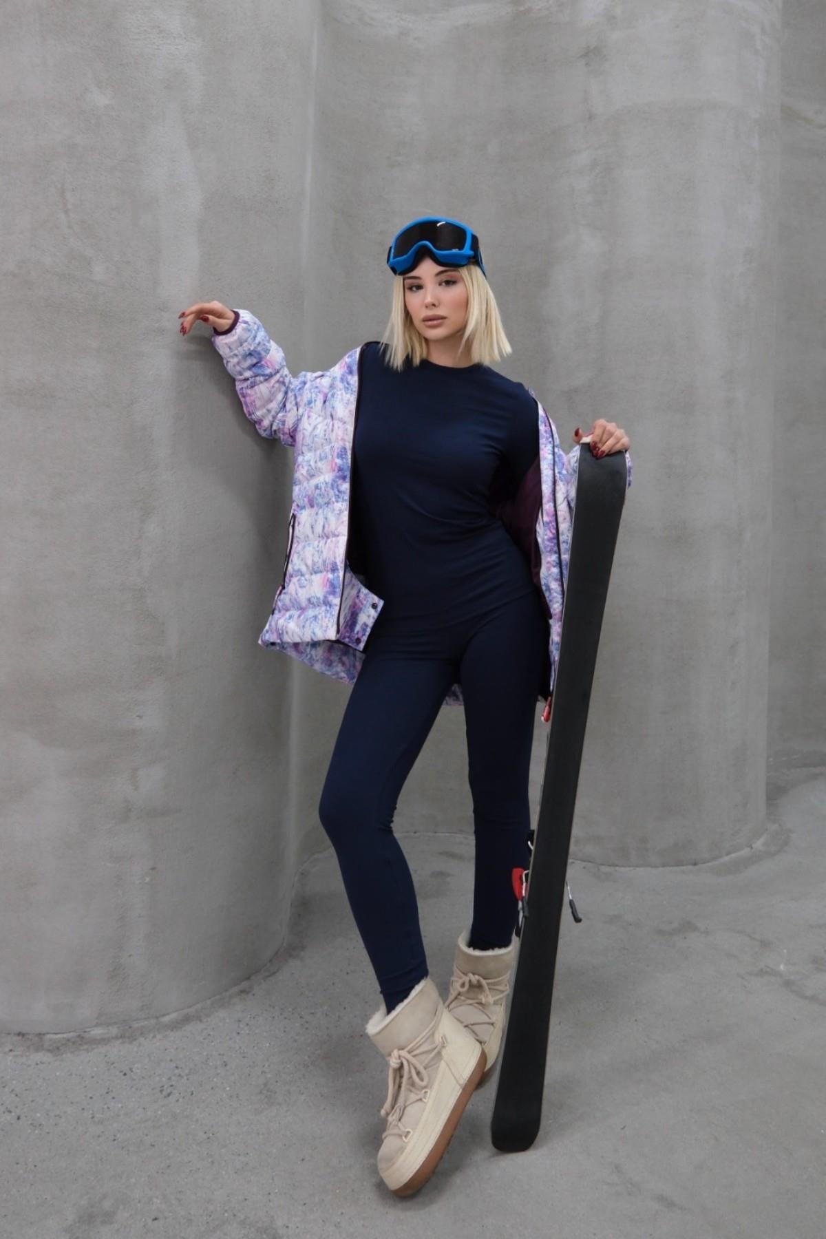 Kadın Uzun Kol Bisiklet Yaka Termal Takım 405152 / 409003 Lacivert