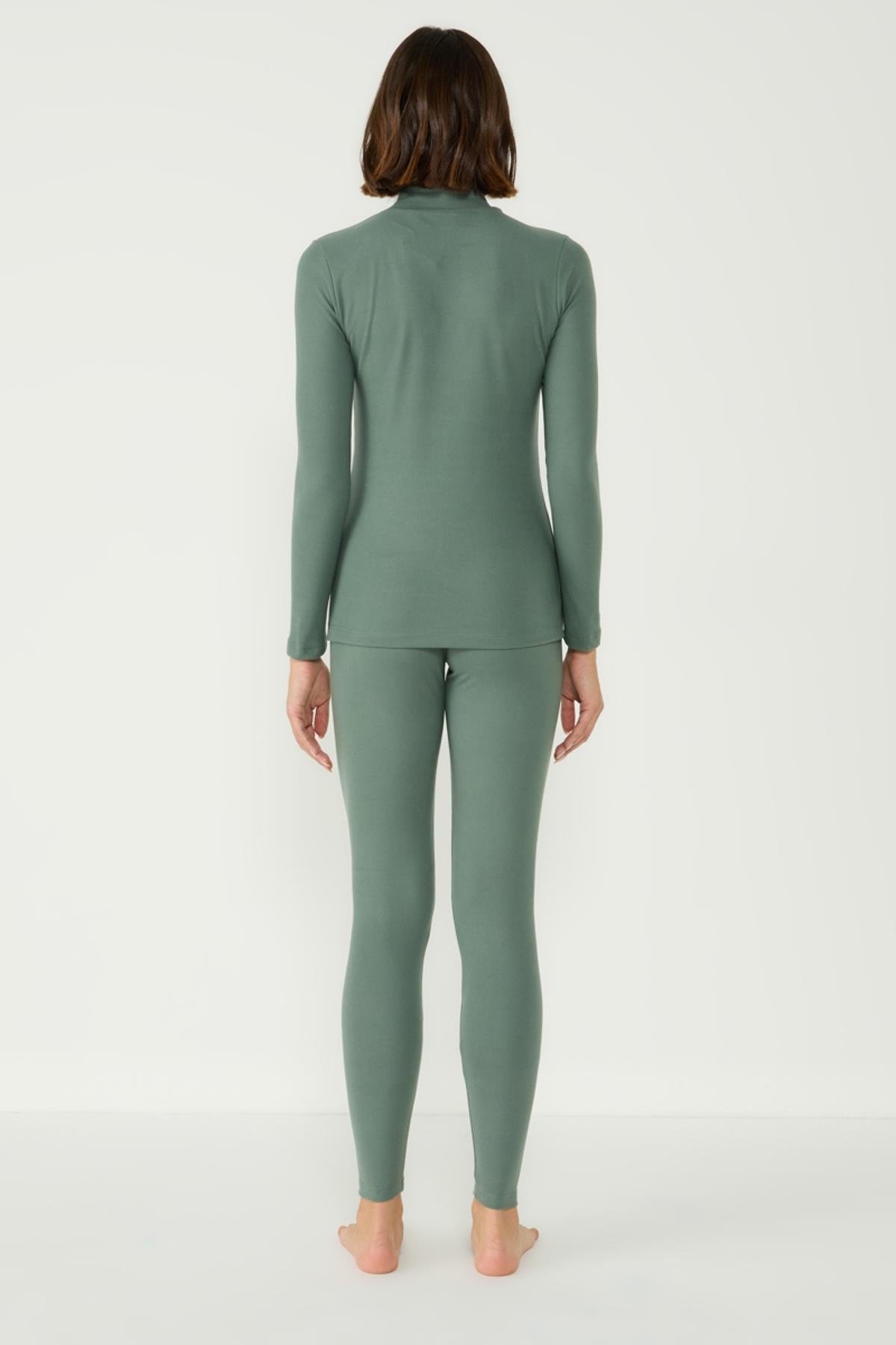 Kadın Uzun Kol Yakalı Termal Takım 405154 Haki