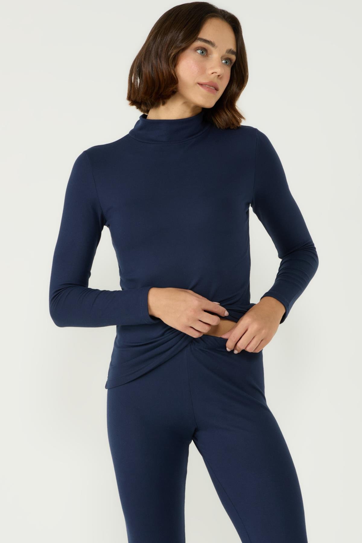 Kadın Uzun Kol Yakalı Termal Takım 405154 Lacivert