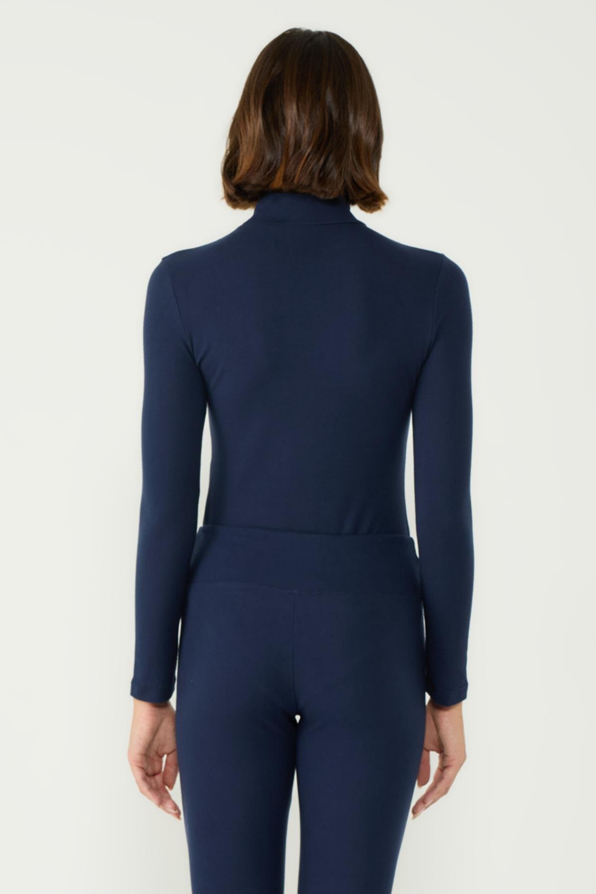 Kadın Yakalı Çıtçıtlı Termal Tulum 405155 Lacivert