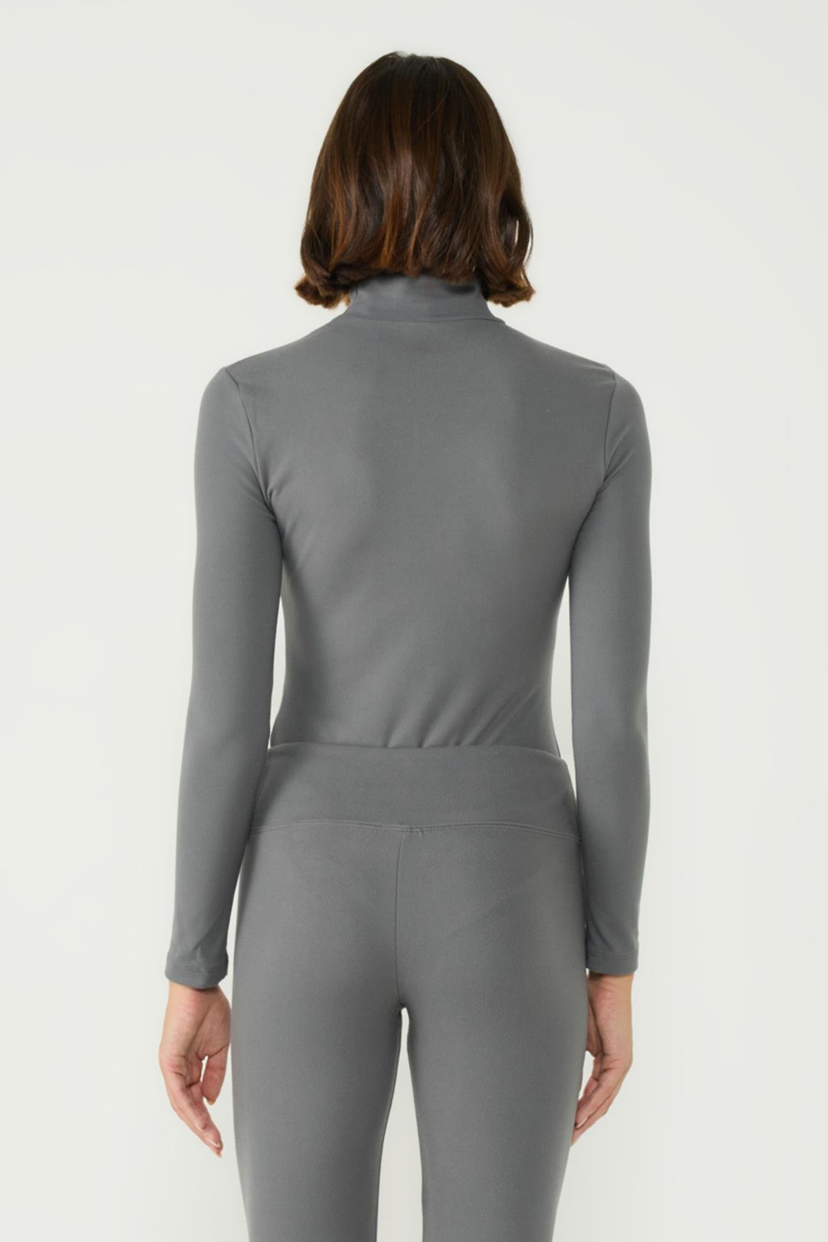 Kadın Yakalı Çıtçıtlı Termal Tulum 405155 Füme