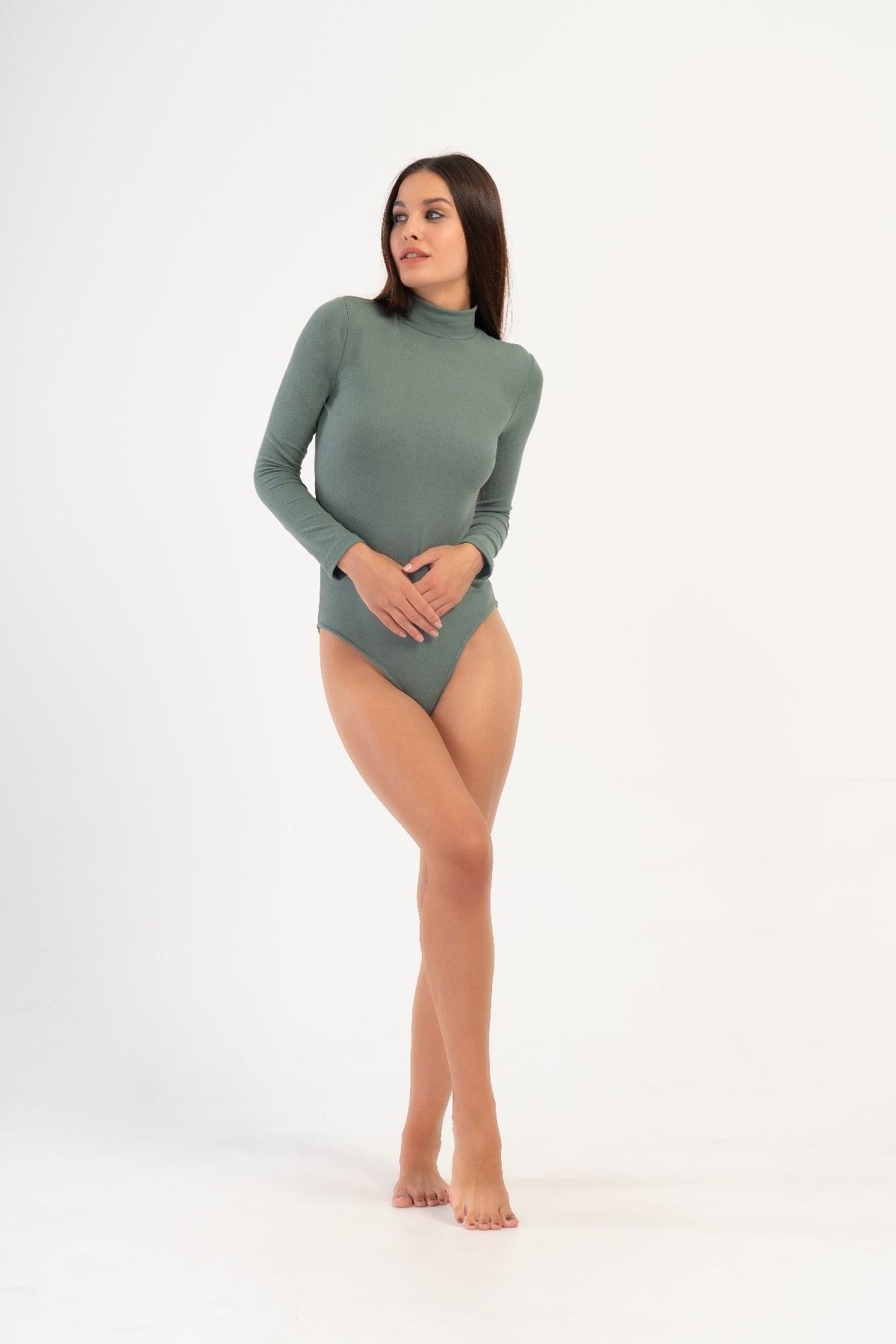 Kadın Yakalı Çıtçıtlı Termal Tulum 405155 Haki