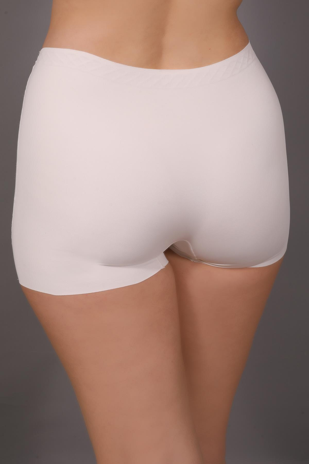 Kaymaz Bel Lazer Şort C19205 Ekru