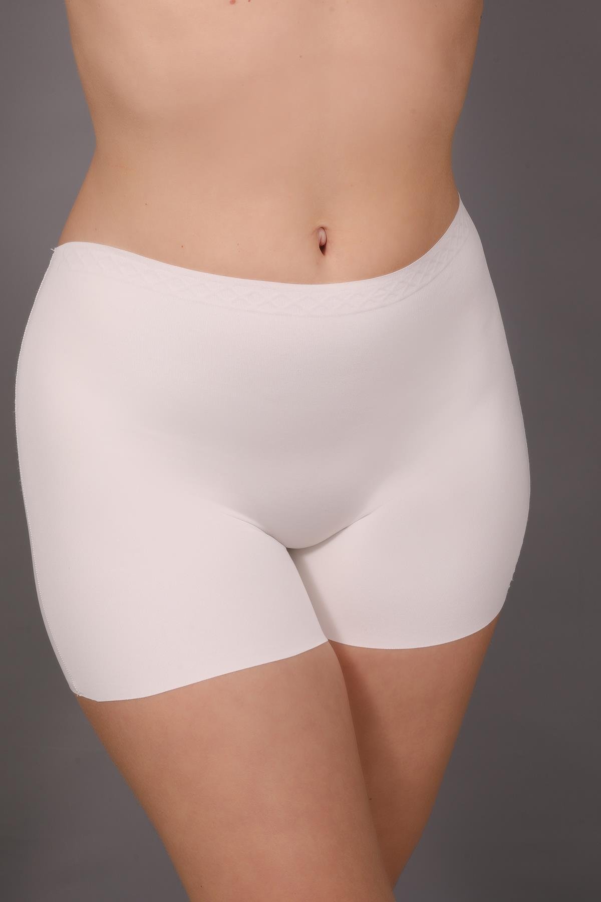 Kaymaz Bel Lazer Şort C19205 Ekru