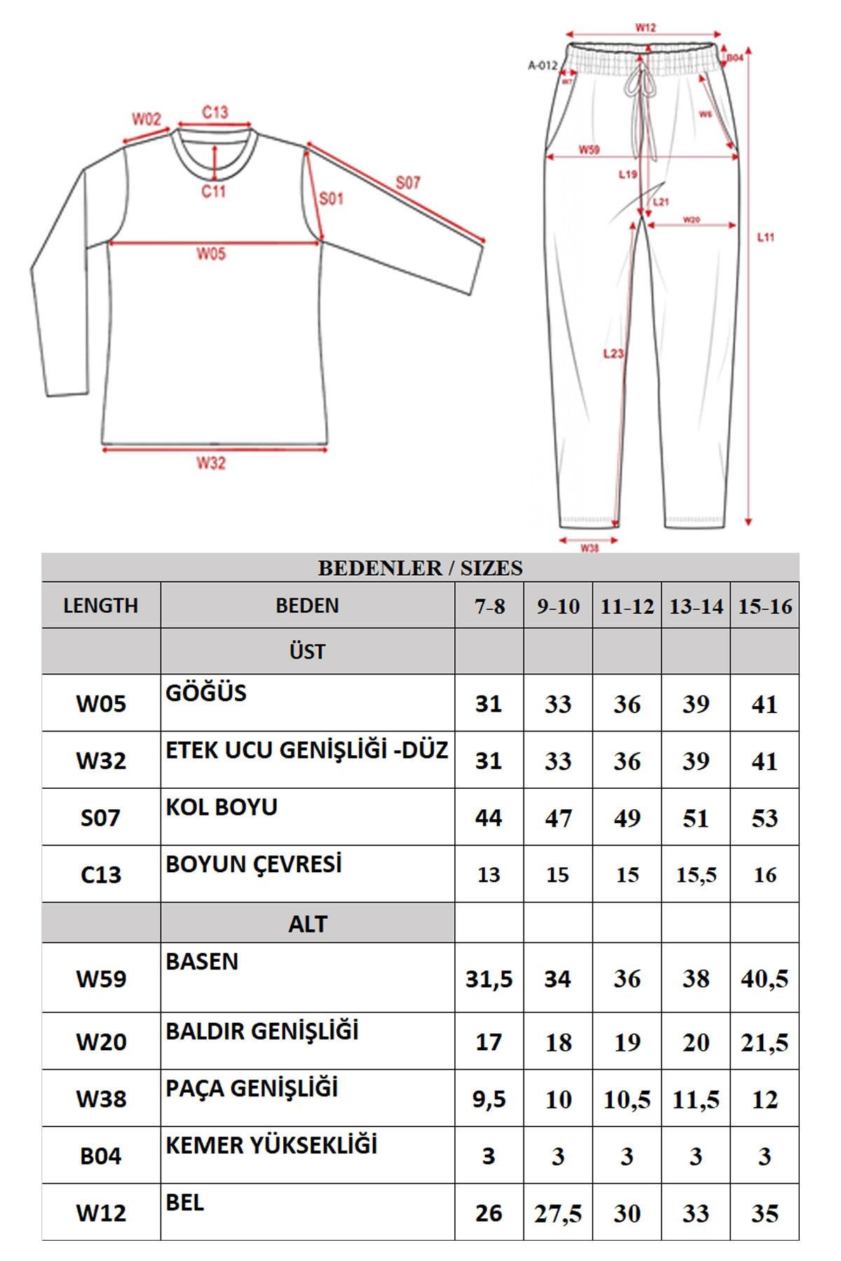 Kız Çocuk Uzun Kol Bisiklet Yaka Termal Takım 405161 Füme