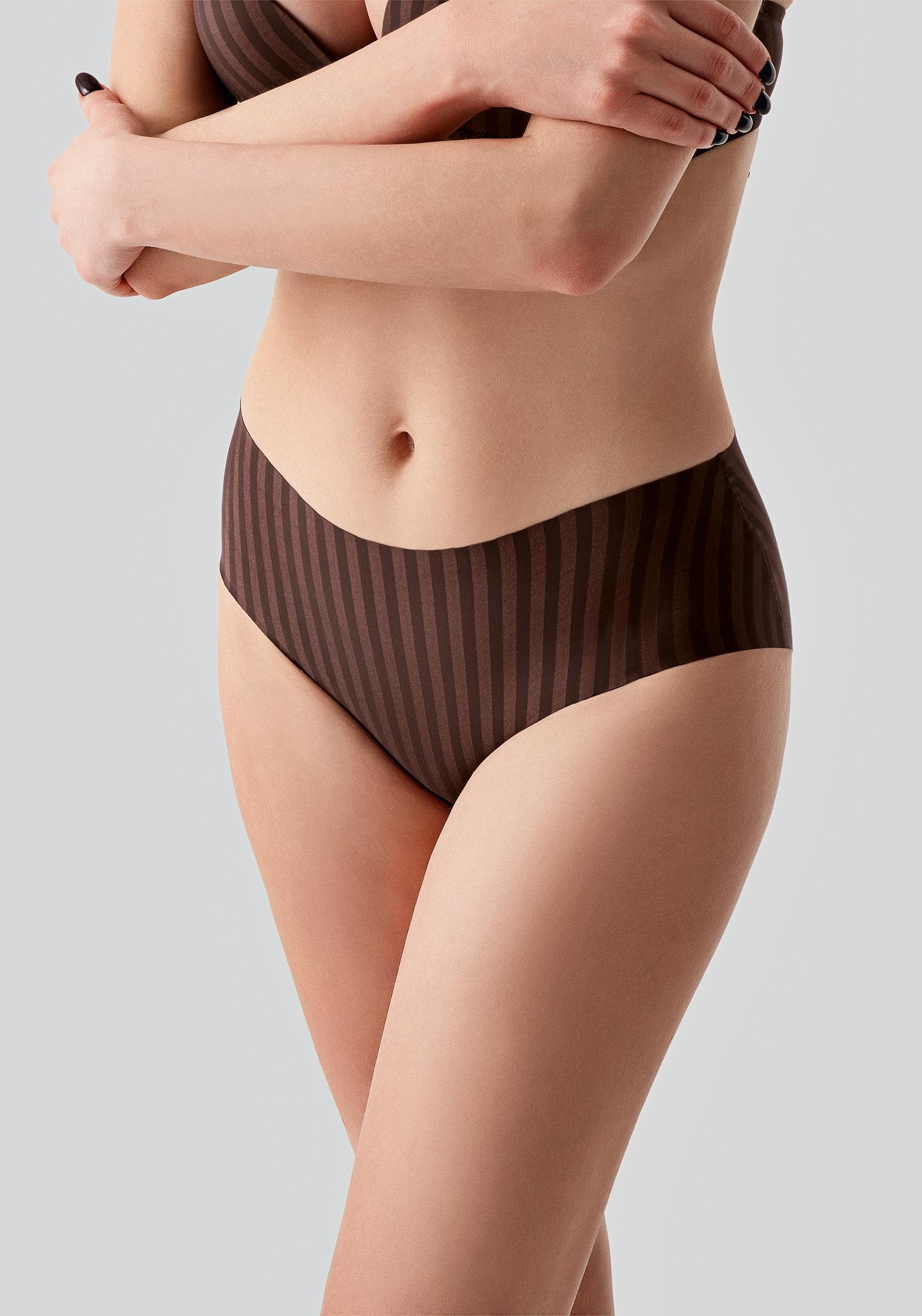 Lazer Kesim Dikişsiz Hipster Külot C19212 Kahverengi