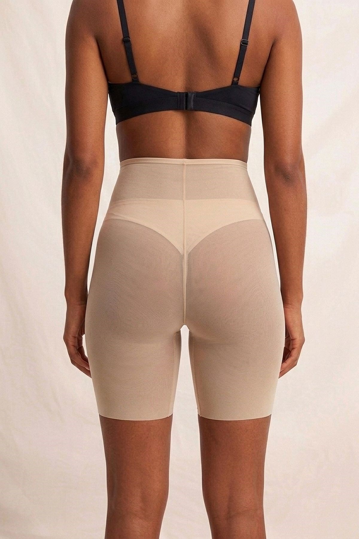 Lazer Kesim İz Yapmayan Tül Toparlayıcı Yüksek Bel Hayalet Boxer Korse C12705 Ten