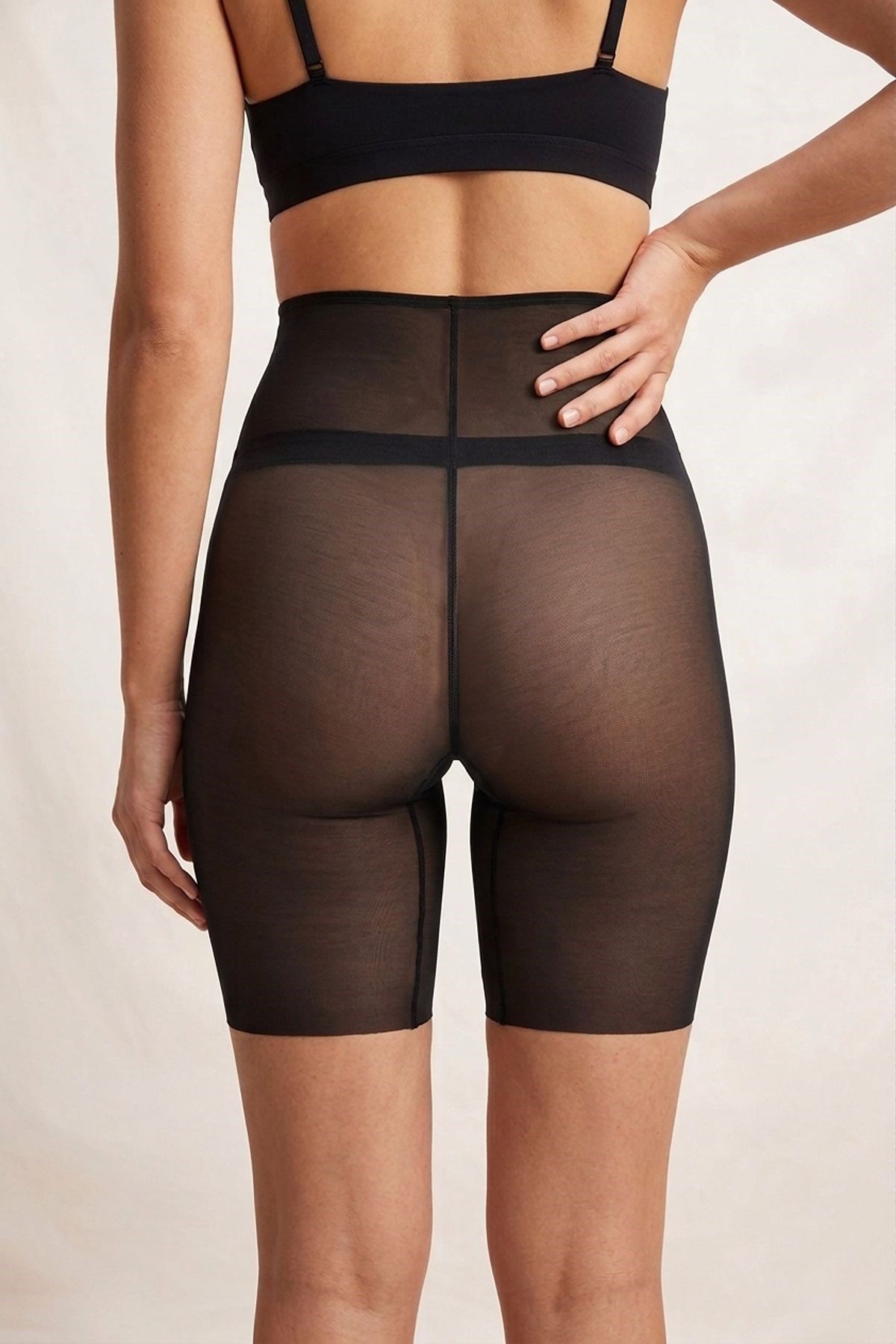 Lazer Kesim İz Yapmayan Tül Toparlayıcı Yüksek Bel Hayalet Boxer Korse C12705 Siyah