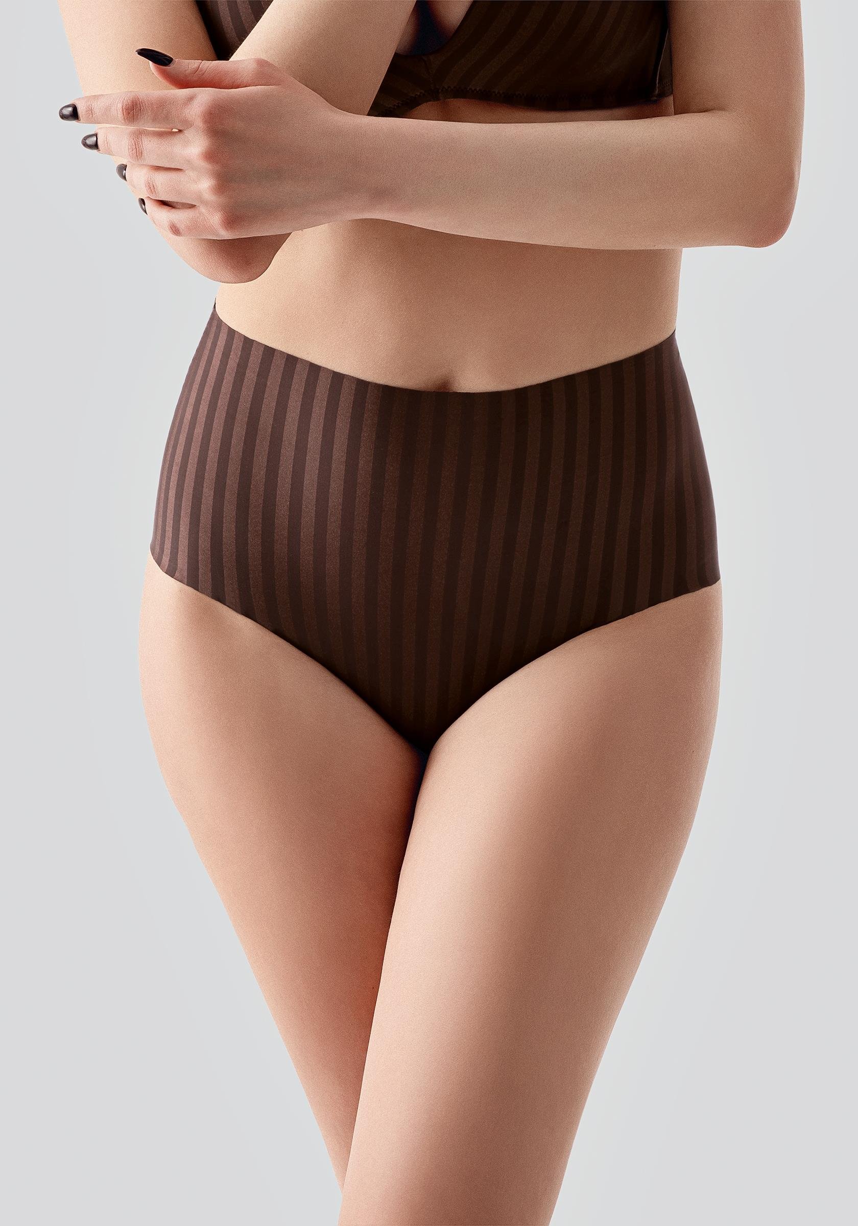 Lazer Kesim Yüksek Bel Külot C19211 Kahverengi