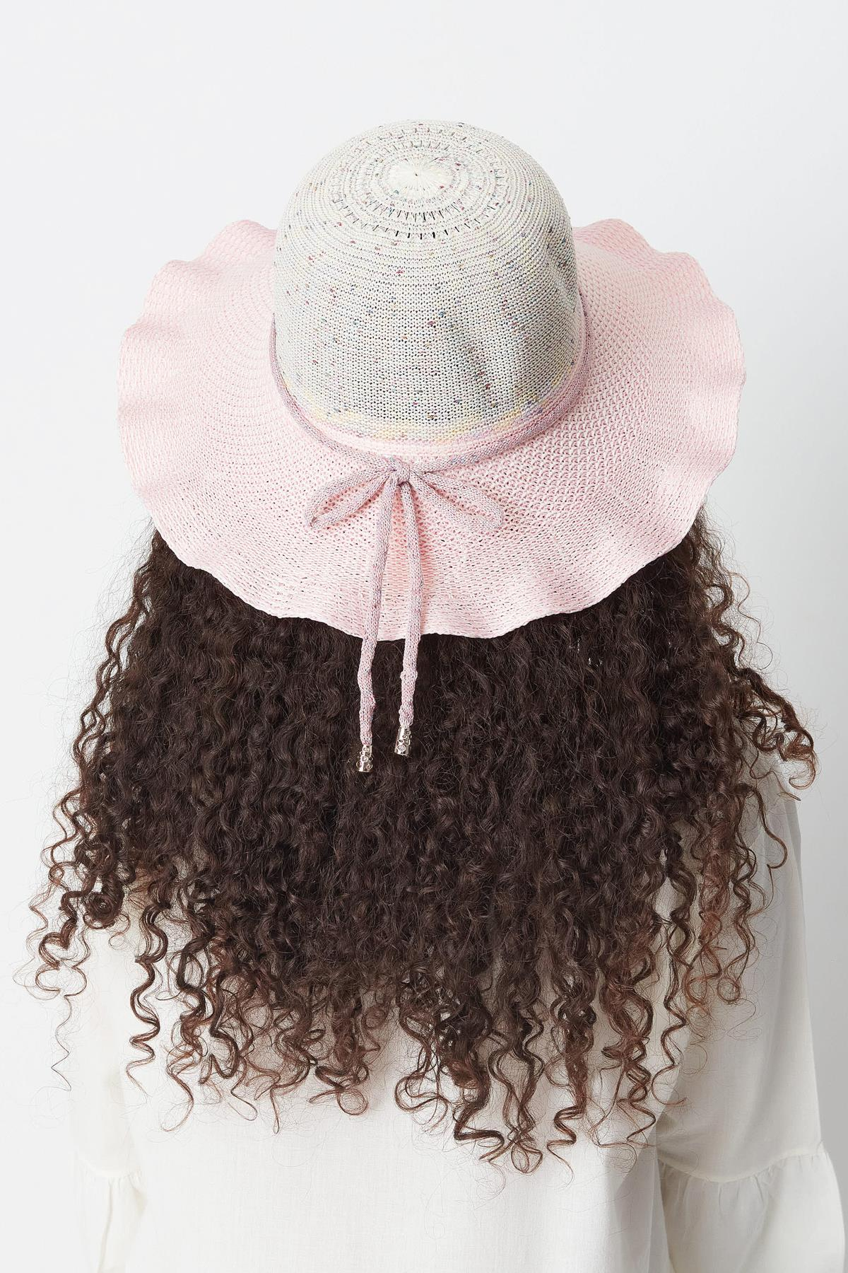 Merserize Plaj Şapkası T23740-07 Açık Pembe