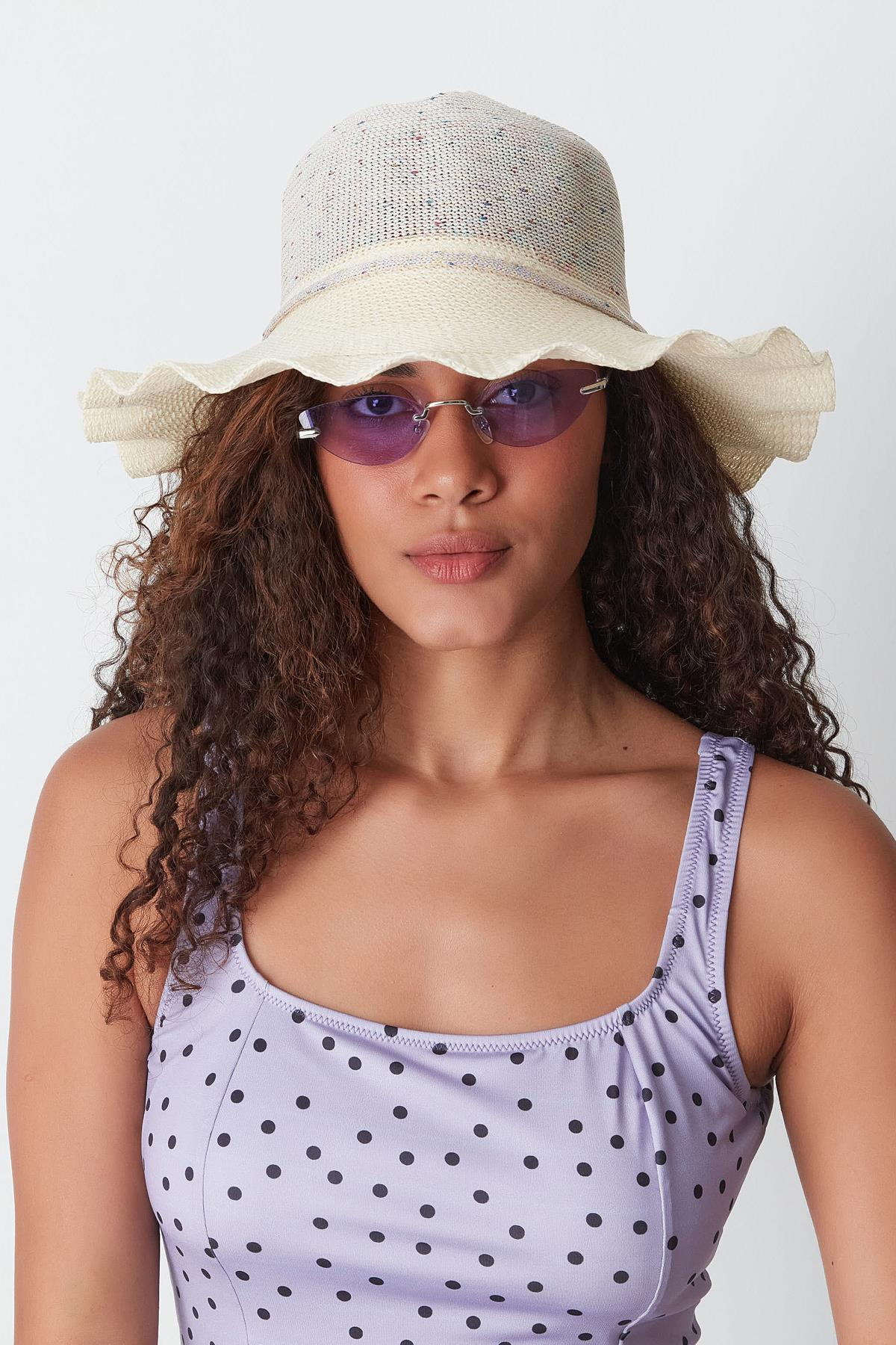 Merserize Plaj Şapkası T23740-07 Açık Bej