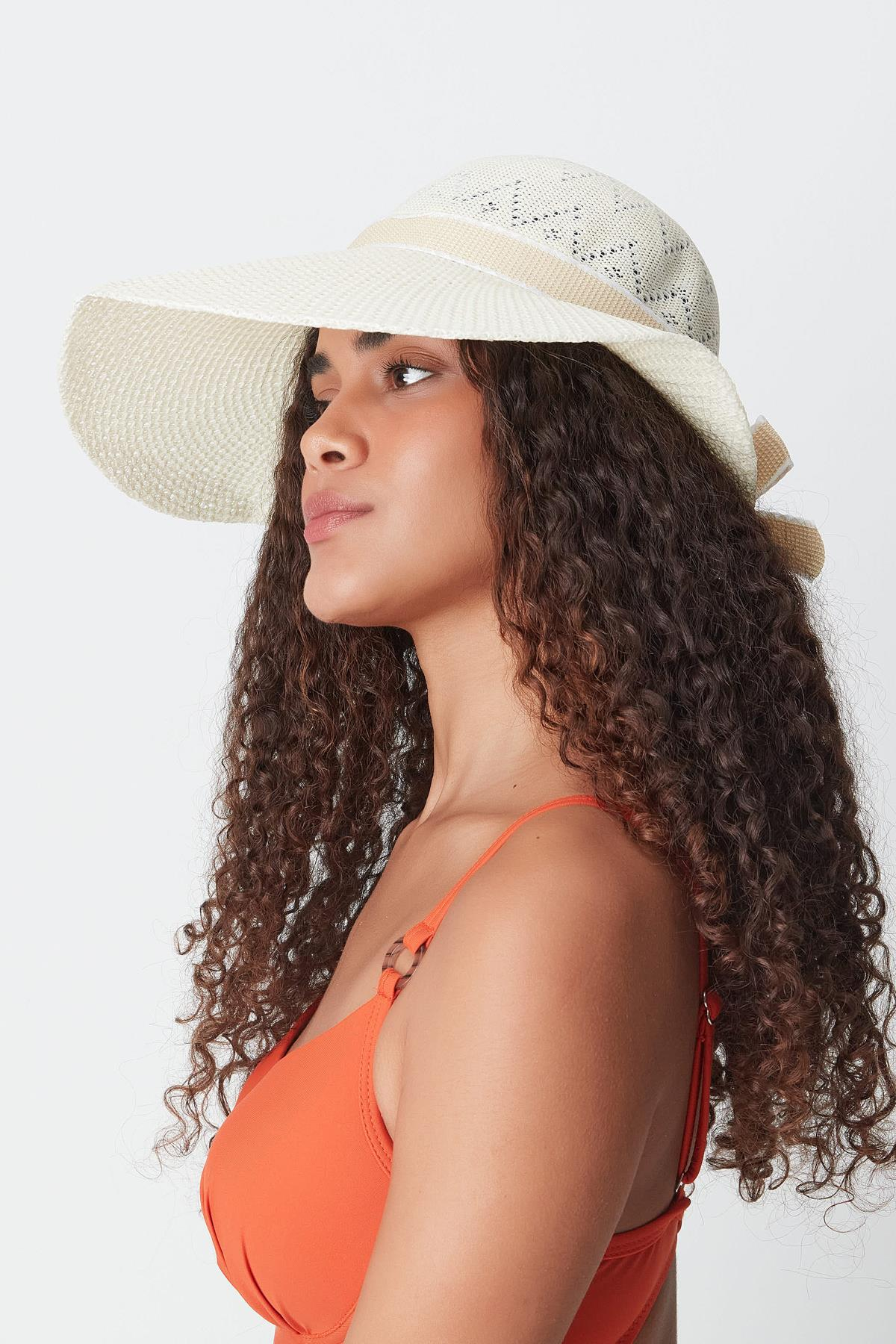 Merserize Plaj Şapkası T24740-02 Krem