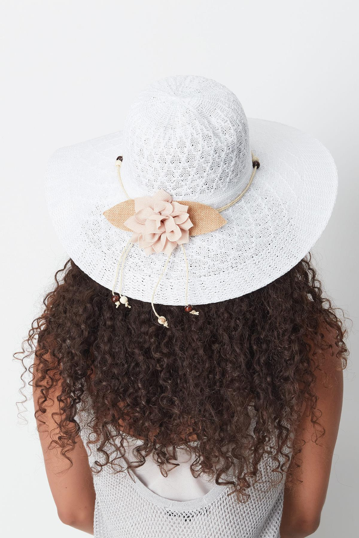 Merserize Plaj Şapkası T24740-07 Beyaz