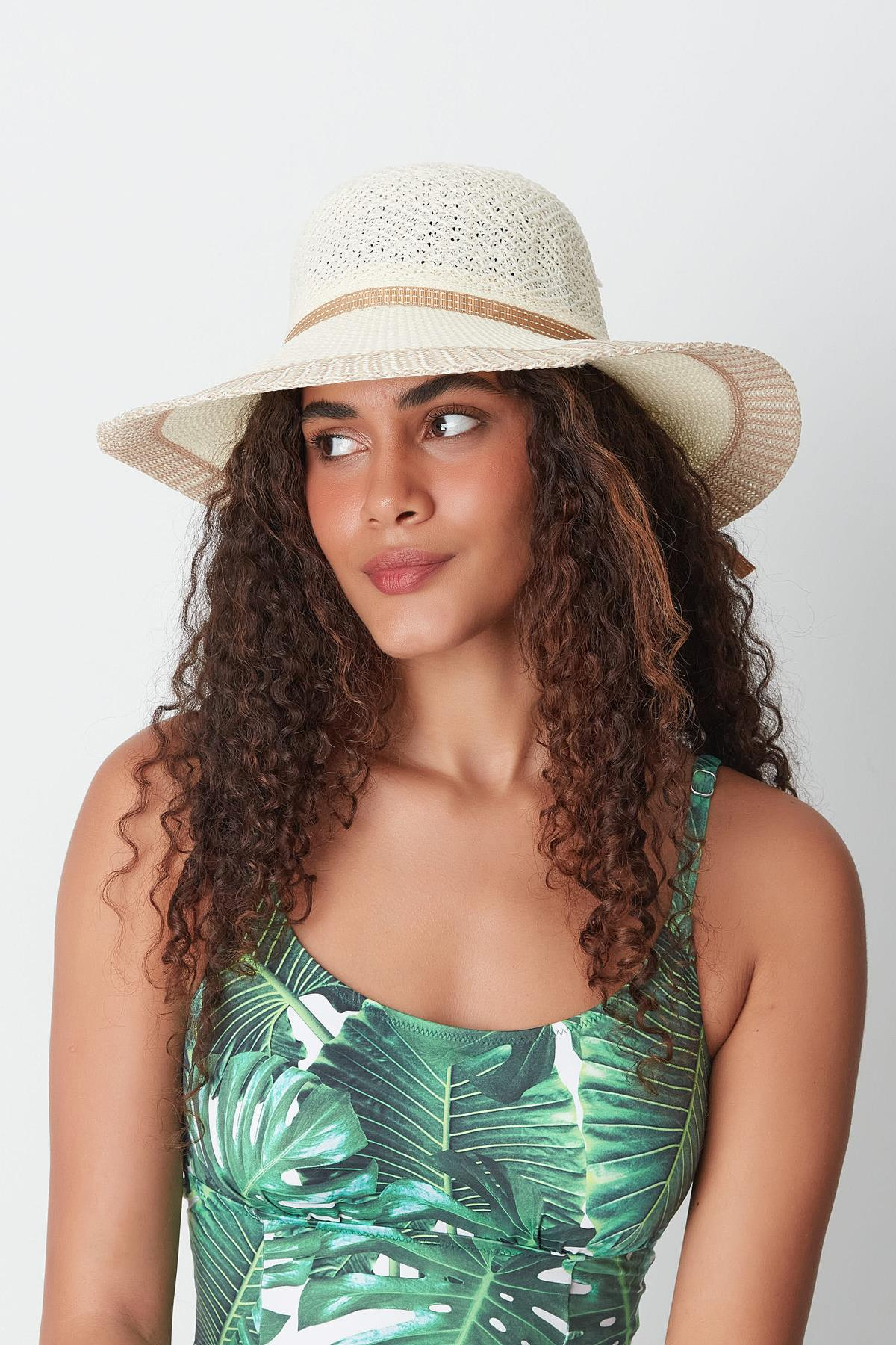 Merserize Plaj Şapkası T24740-09 Krem