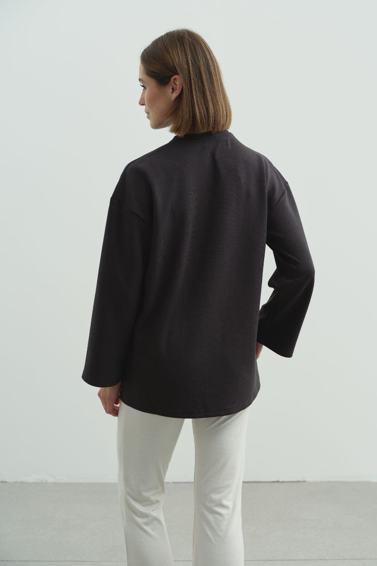 Oversize Basic Sweatshirt 980 Füme