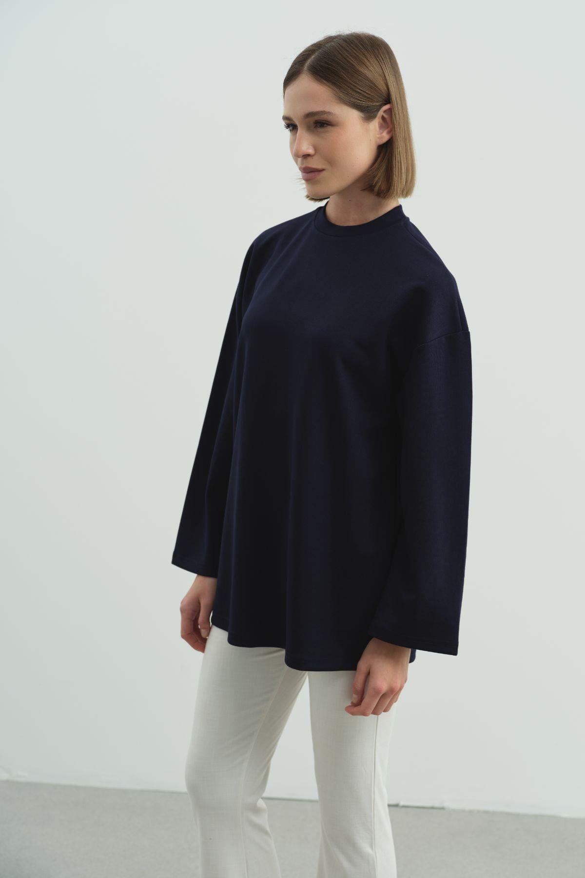 Oversize Basic Sweatshirt 980 Lacivert