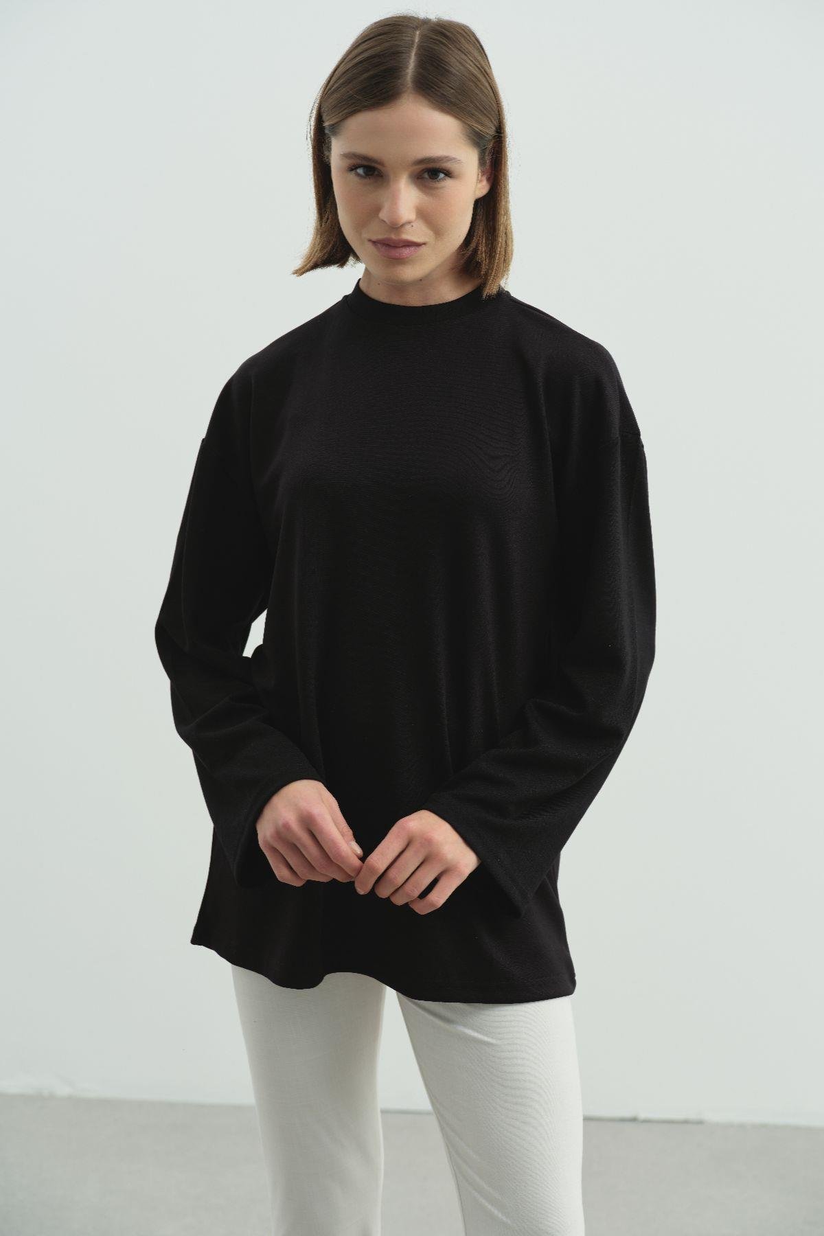 Oversize Basic Sweatshirt 980 Siyah