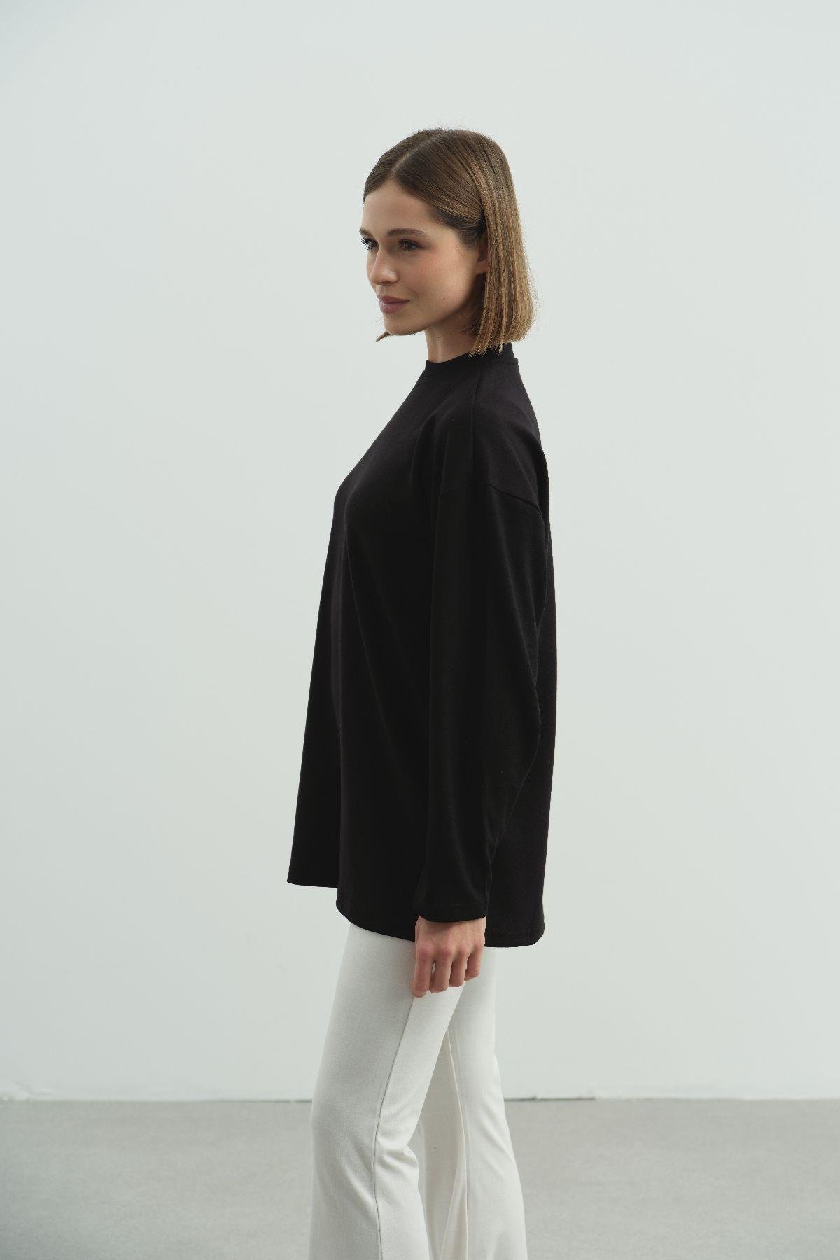 Oversize Basic Sweatshirt 980 Siyah