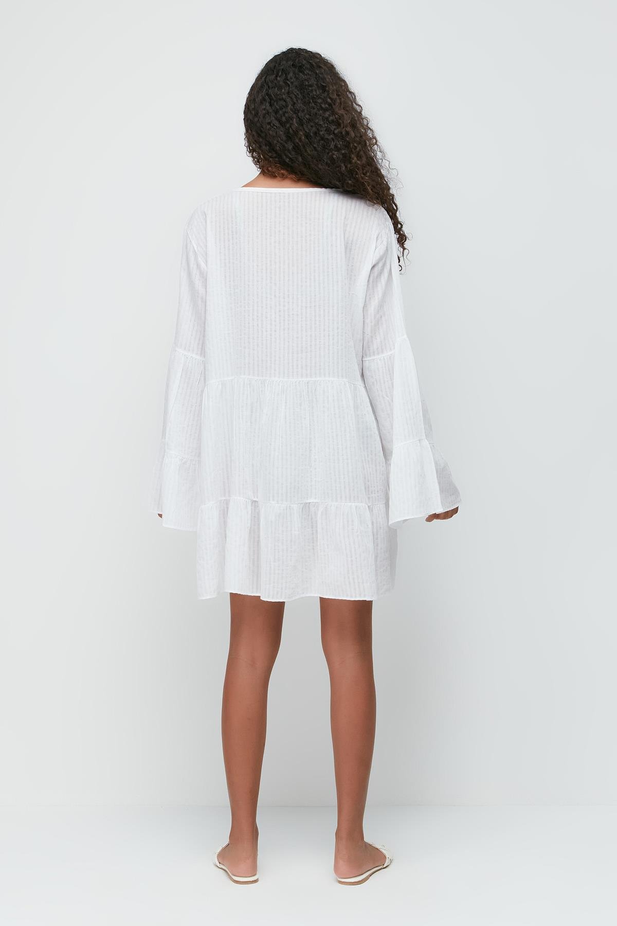 Pareo Plaj Elbisesi 22329 Beyaz