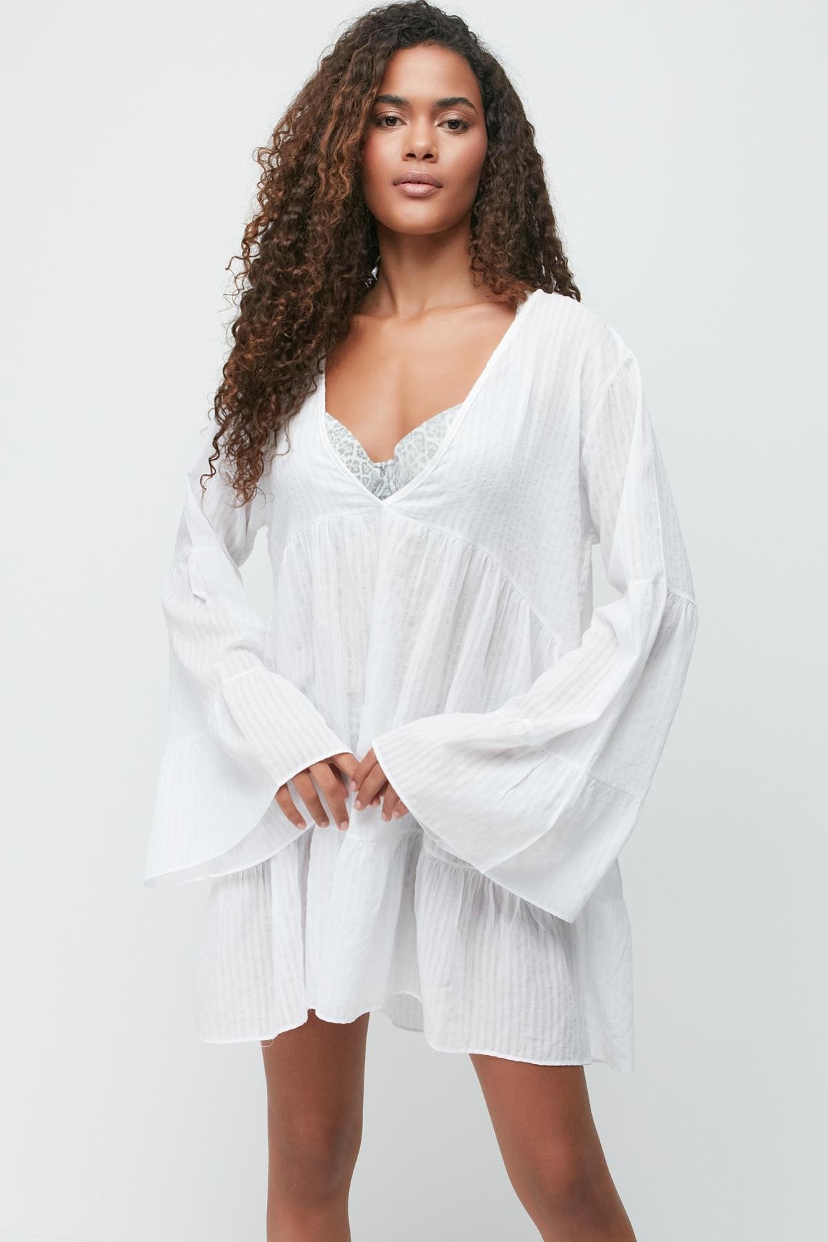 Pareo Plaj Elbisesi 22329 Beyaz