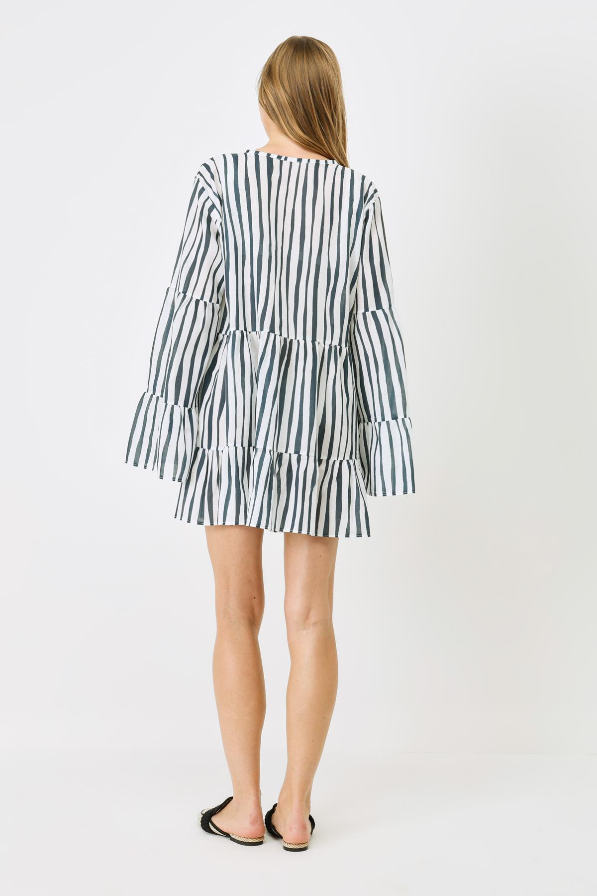 Pareo Plaj Elbisesi 22329 Mavi/Beyaz