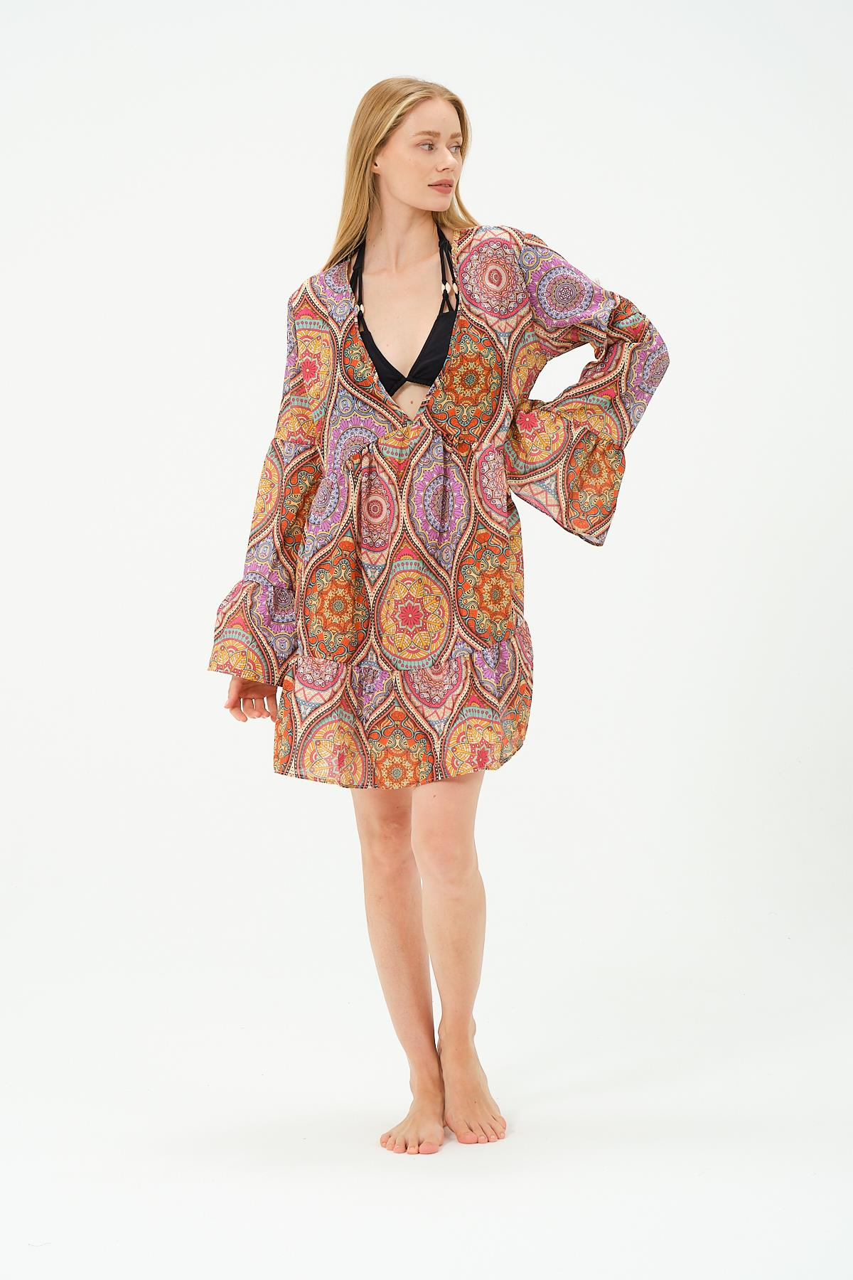 Pareo Plaj Elbisesi 22329 Turuncu