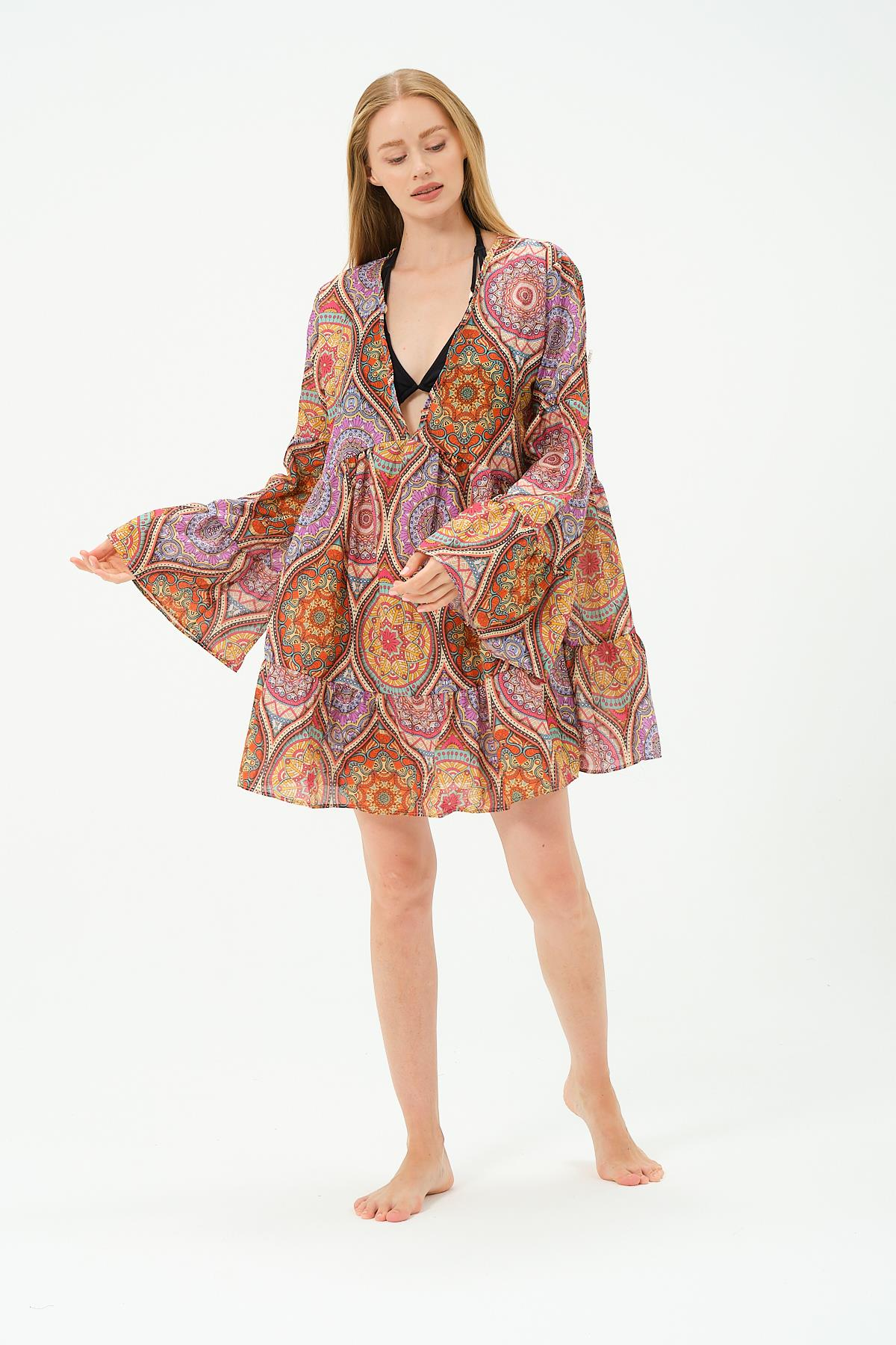 Pareo Plaj Elbisesi 22329 Turuncu