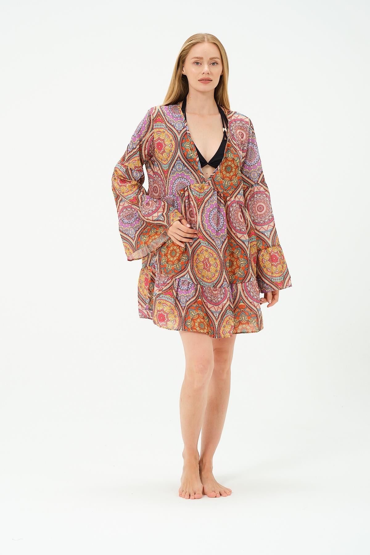 Pareo Plaj Elbisesi 22329 Turuncu