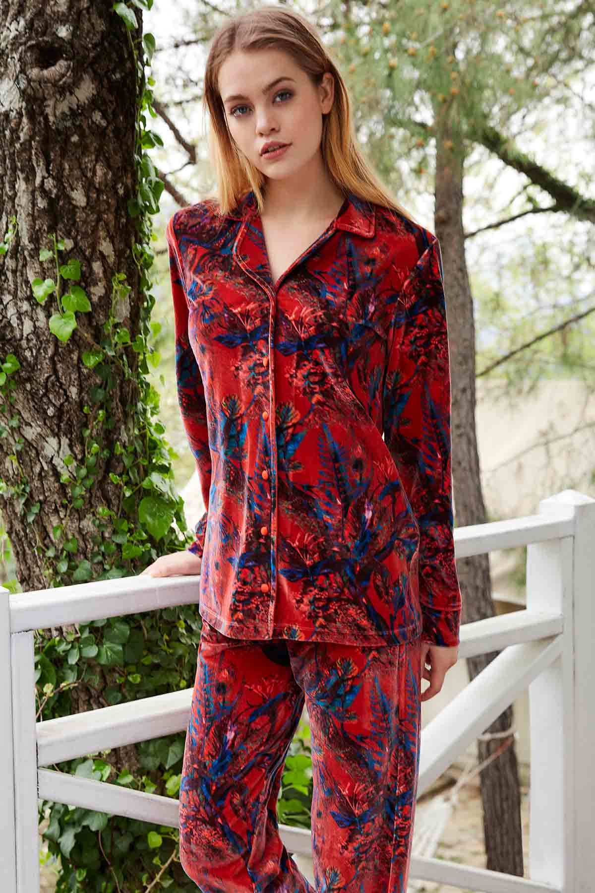 Penye Mood 8403 Kadın Pijama Takım Kremit