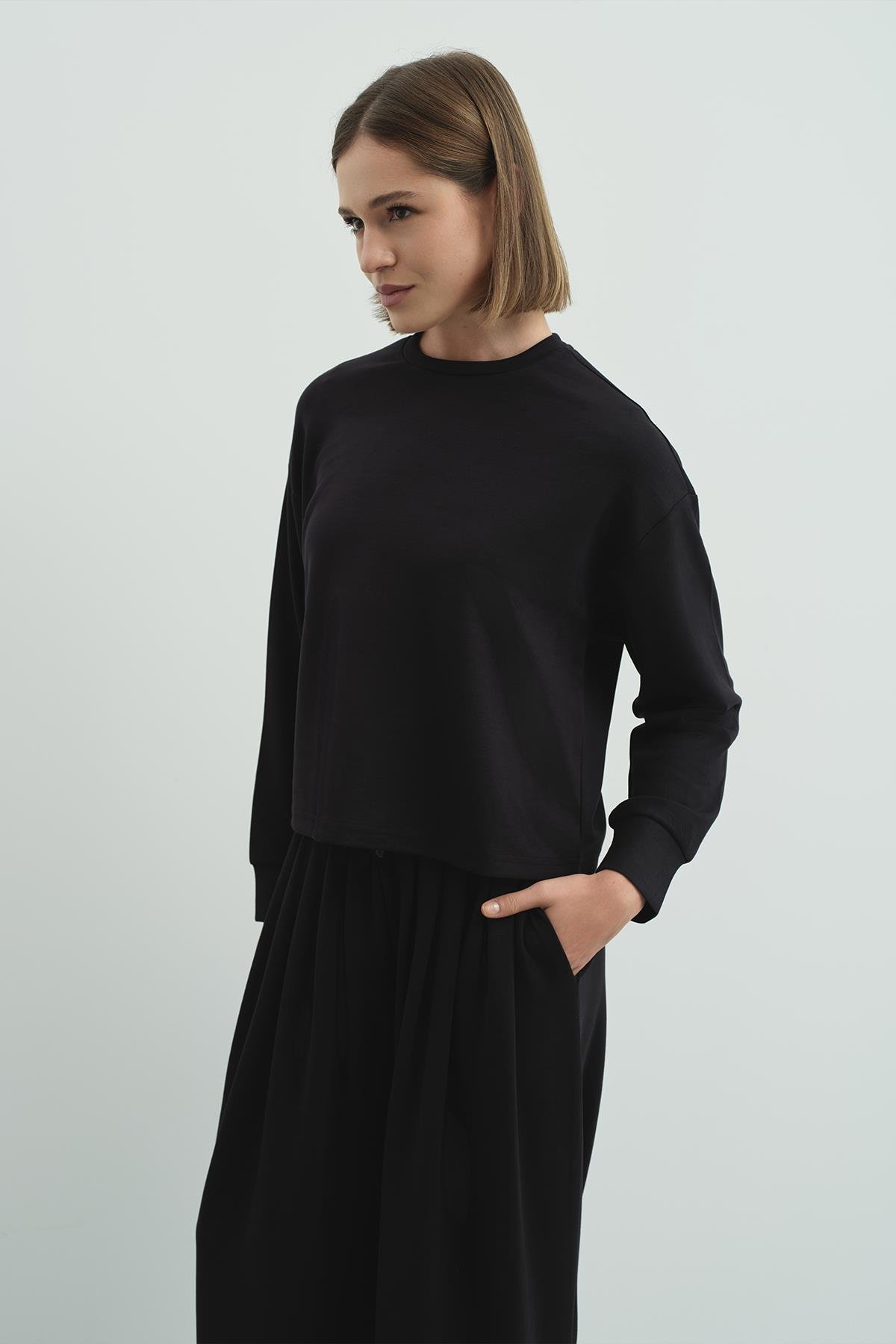 Pure Touch Basic Sweatshirt CC7005 Siyah