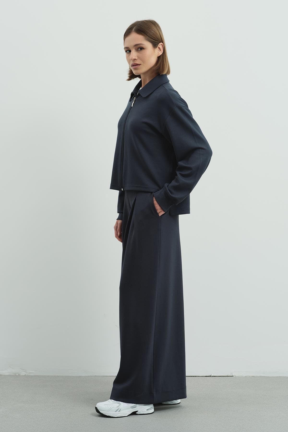 Pure Touch Fermuarlı Sweat CC7002 Füme