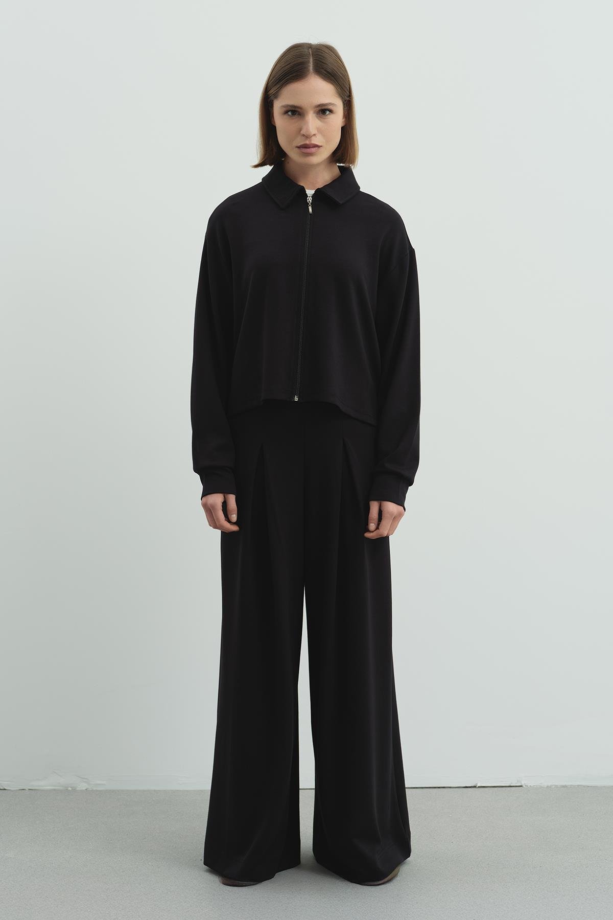 Pure Touch Fermuarlı Sweat CC7002 Siyah