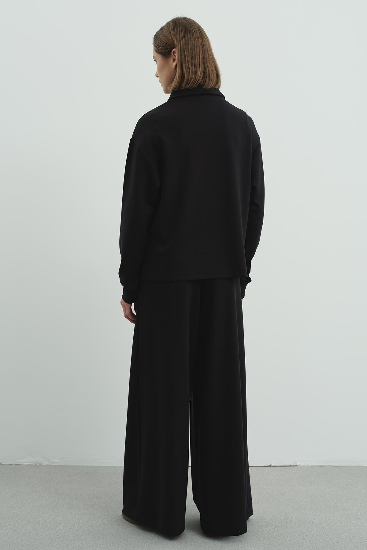 Pure Touch Fermuarlı Sweat CC7002 Siyah