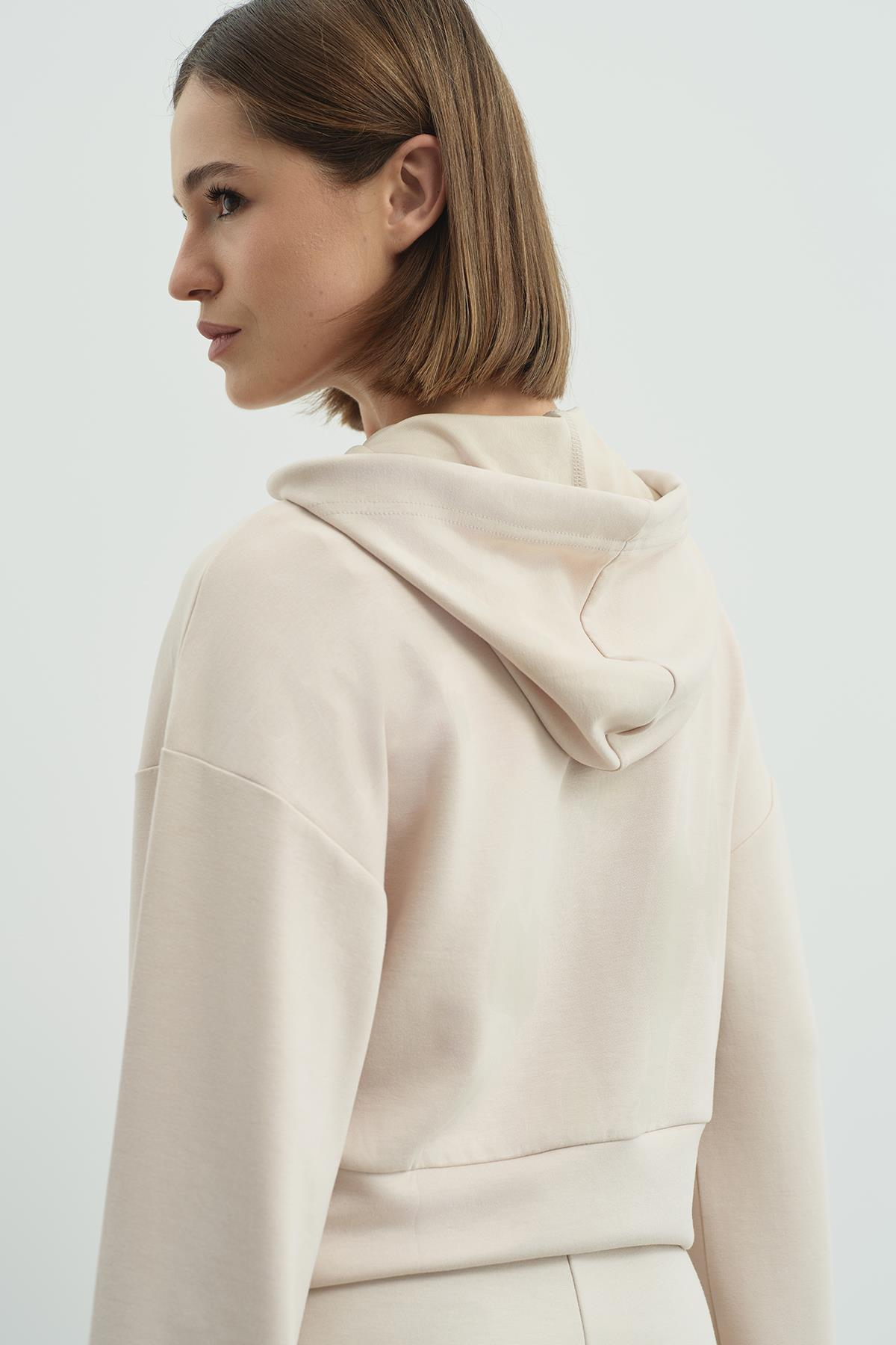 Pure Touch Kapüşonlu Sweat CC7004 Bej