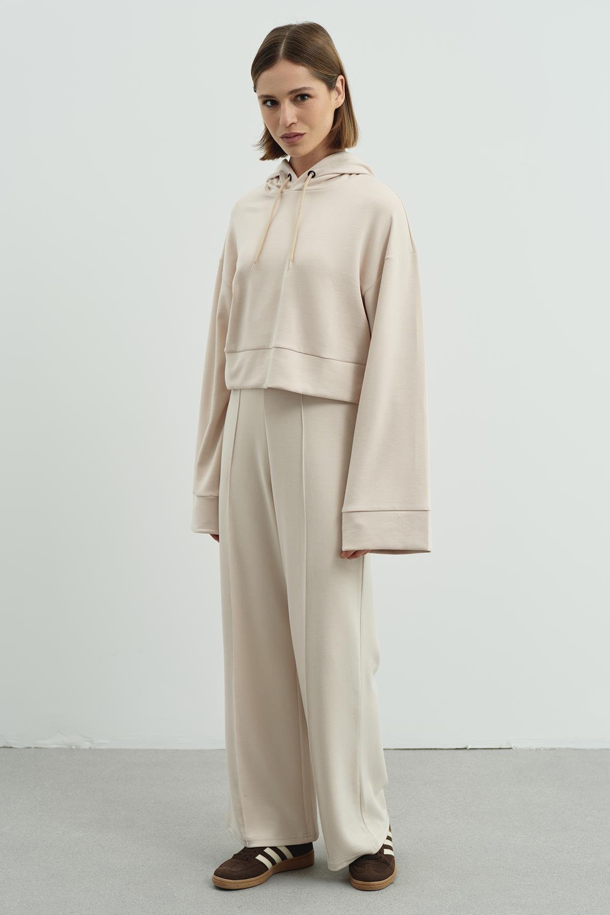 Pure Touch Kapüşonlu Sweat CC7004 Bej